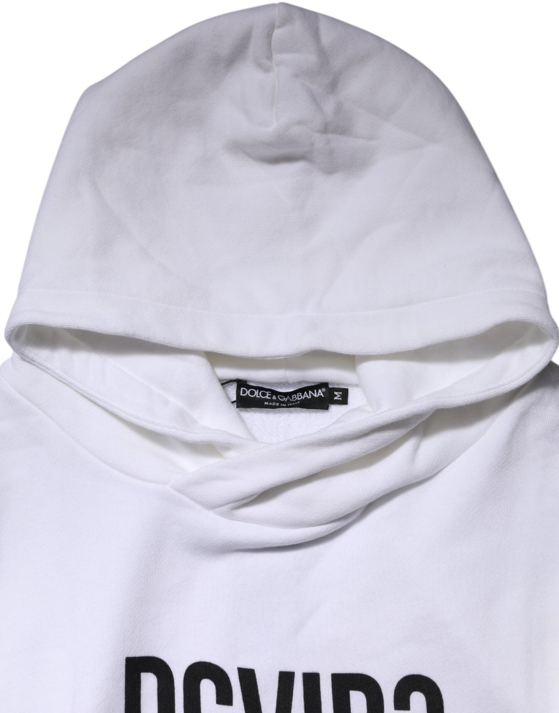 Dolce & Gabbana White DG Vib3 Hooded Men Sweatshirt Sweater | Regal Royce