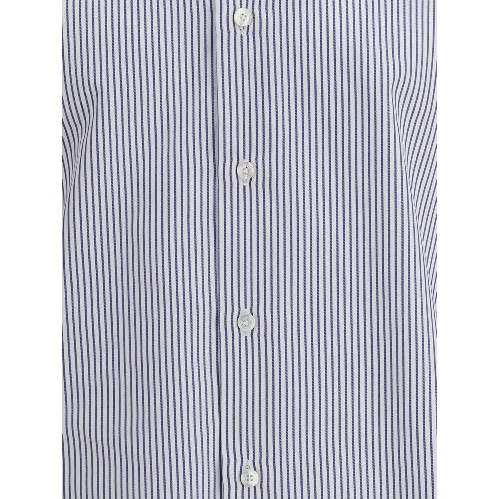 Finamore Blue Cotton Pattern Shirt | Regal Royce