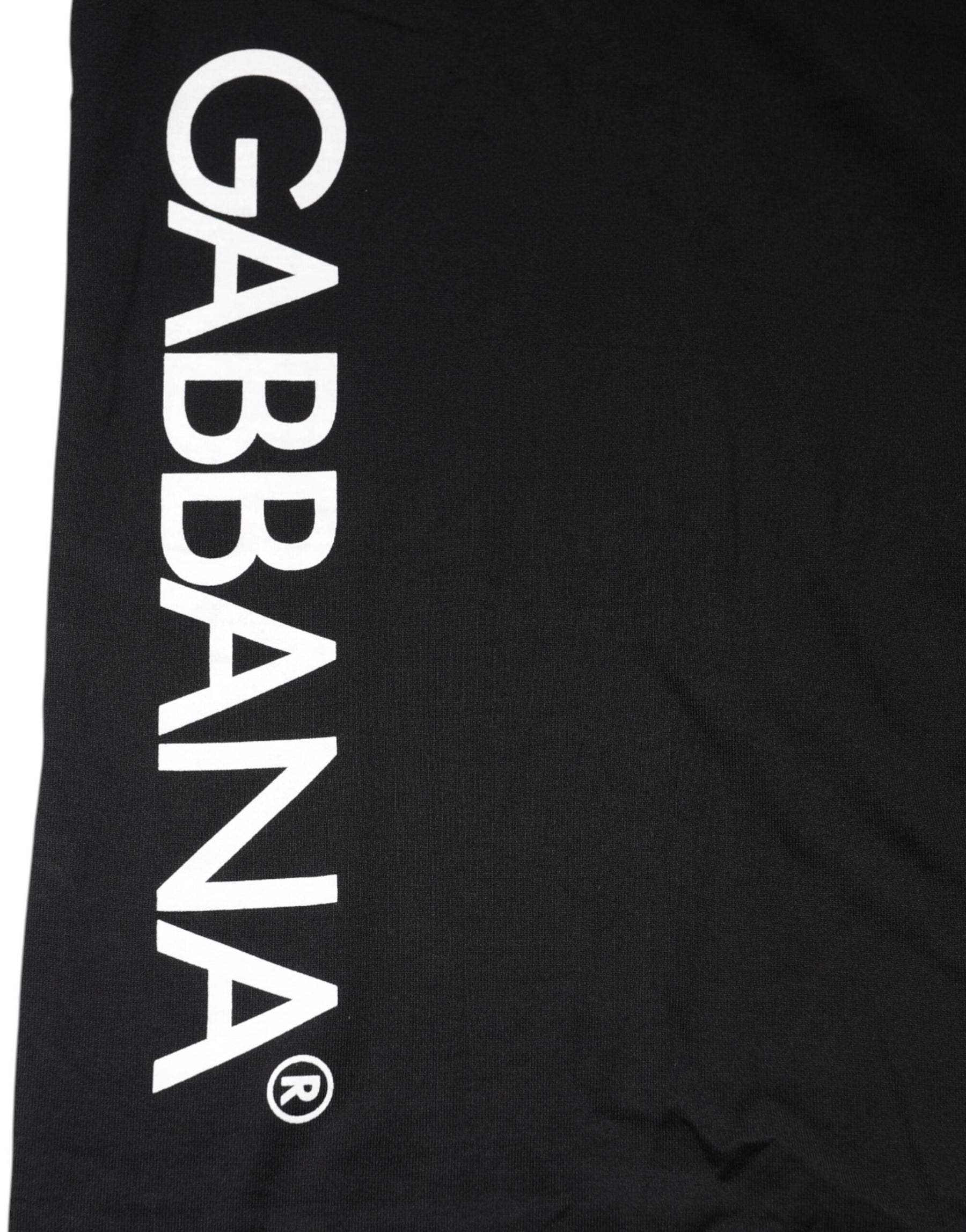 Dolce & Gabbana Black Logo Print Cotton Men Crew Neck T-shirt | Regal Royce
