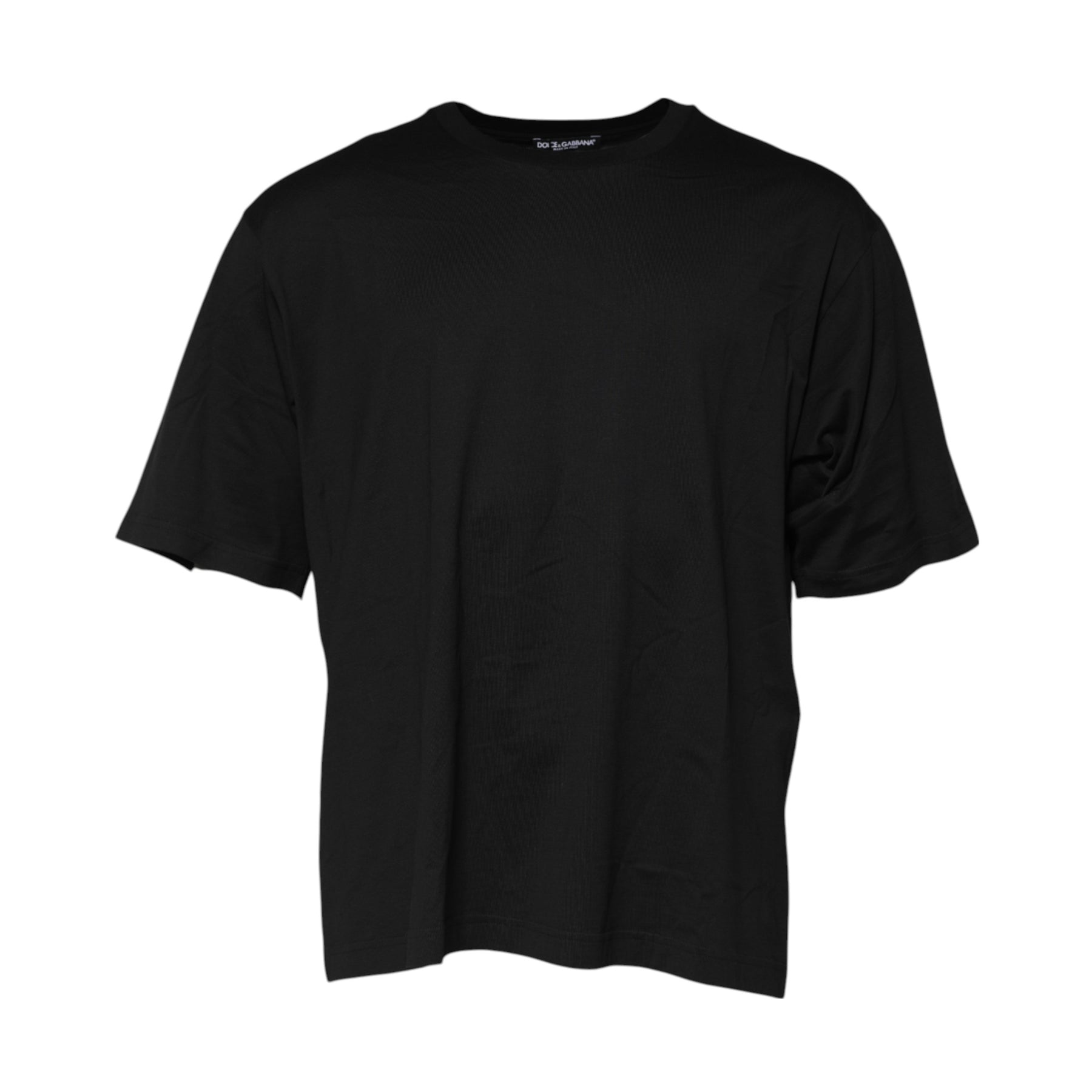 Dolce & Gabbana Black Cotton Crew Neck Short Sleeves T-shirt | Regal Royce