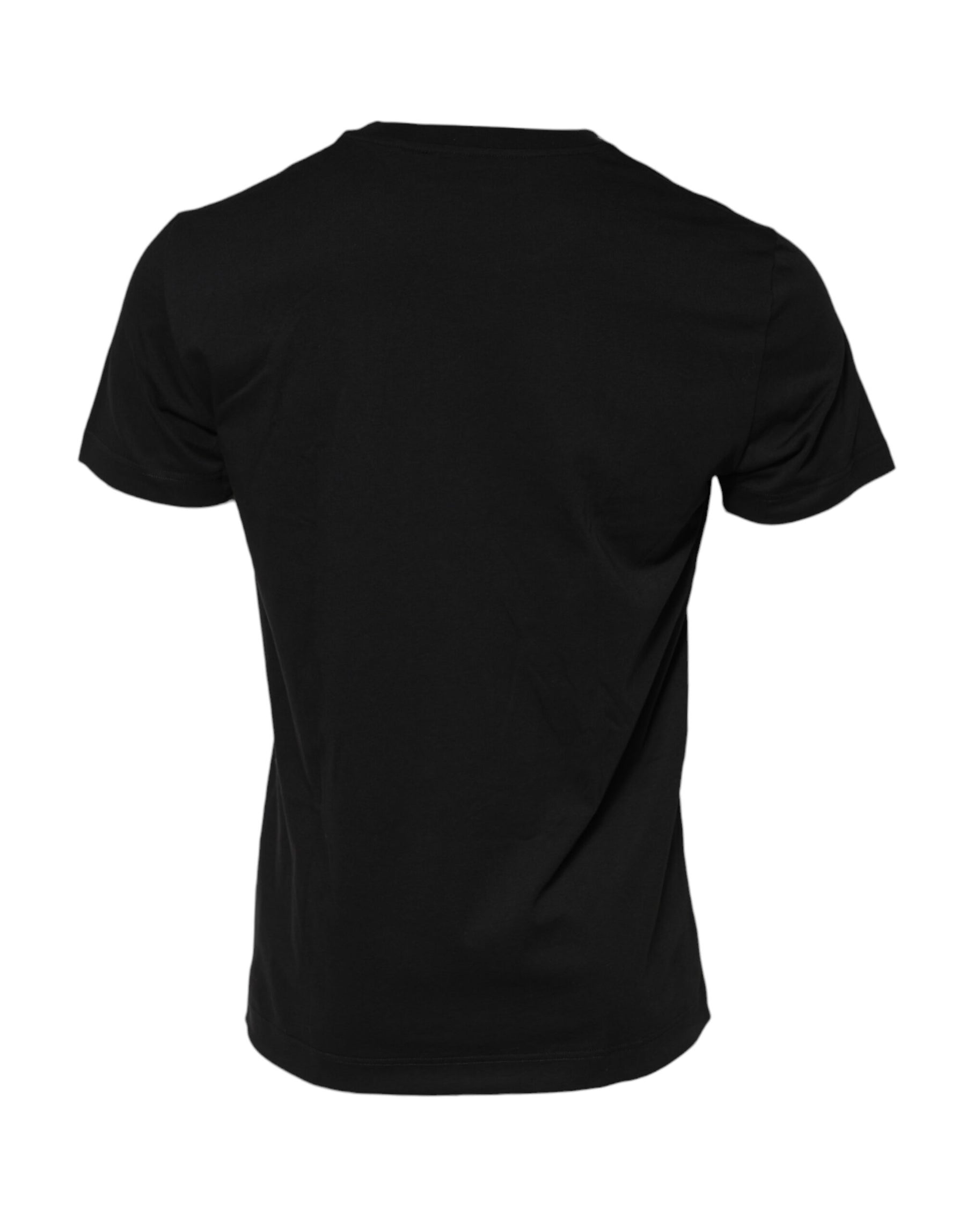 Dolce & Gabbana Black Logo Plaque Cotton Crew Neck T-shirt | Regal Royce