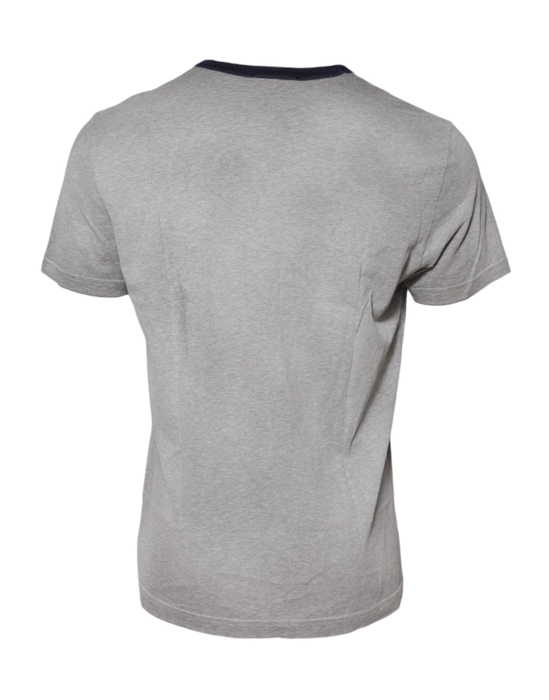 Dolce & Gabbana Gray DG Graphic Print Cotton Crewneck T-shirt | Regal Royce