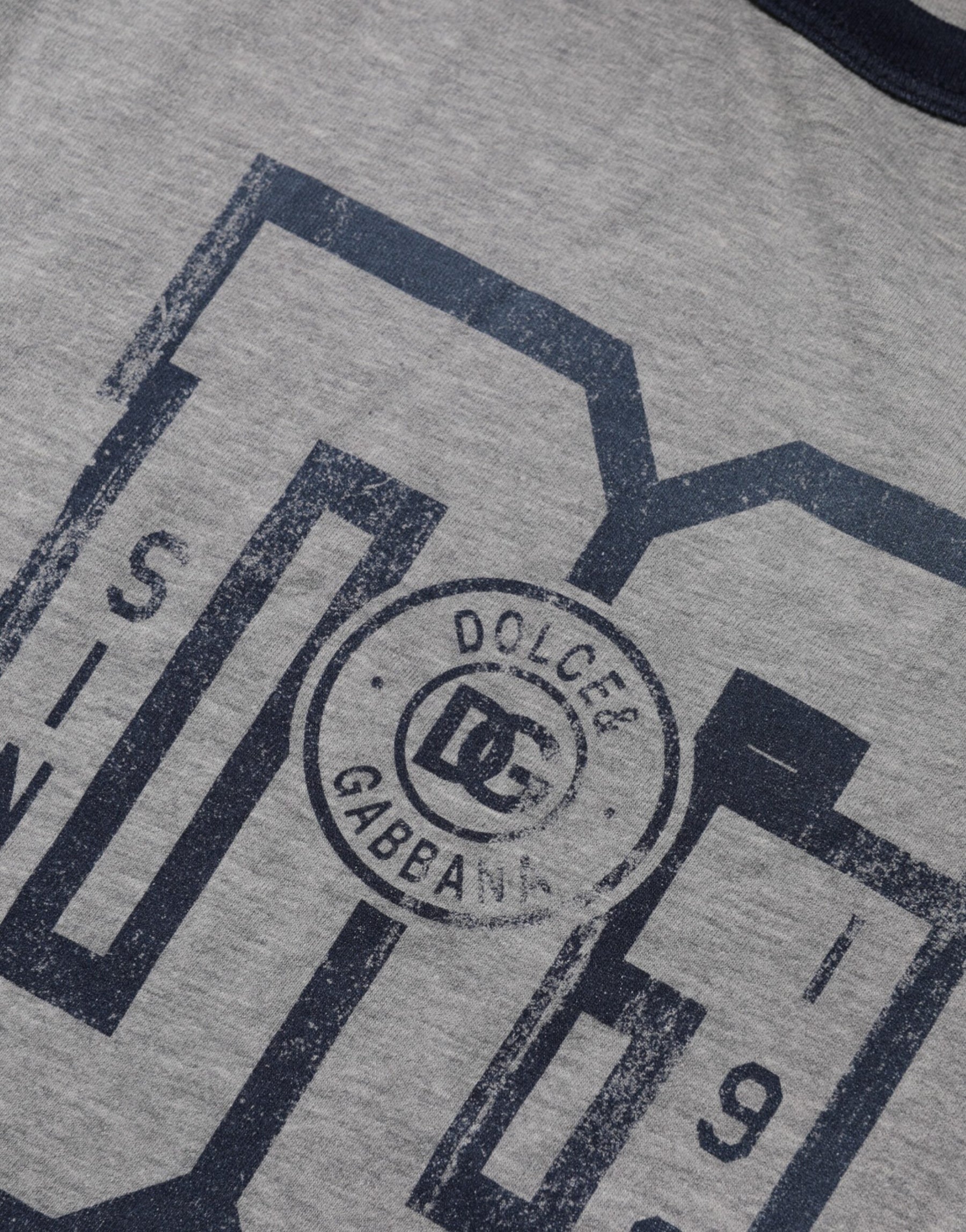 Dolce & Gabbana Gray DG Graphic Print Cotton Crewneck T-shirt | Regal Royce