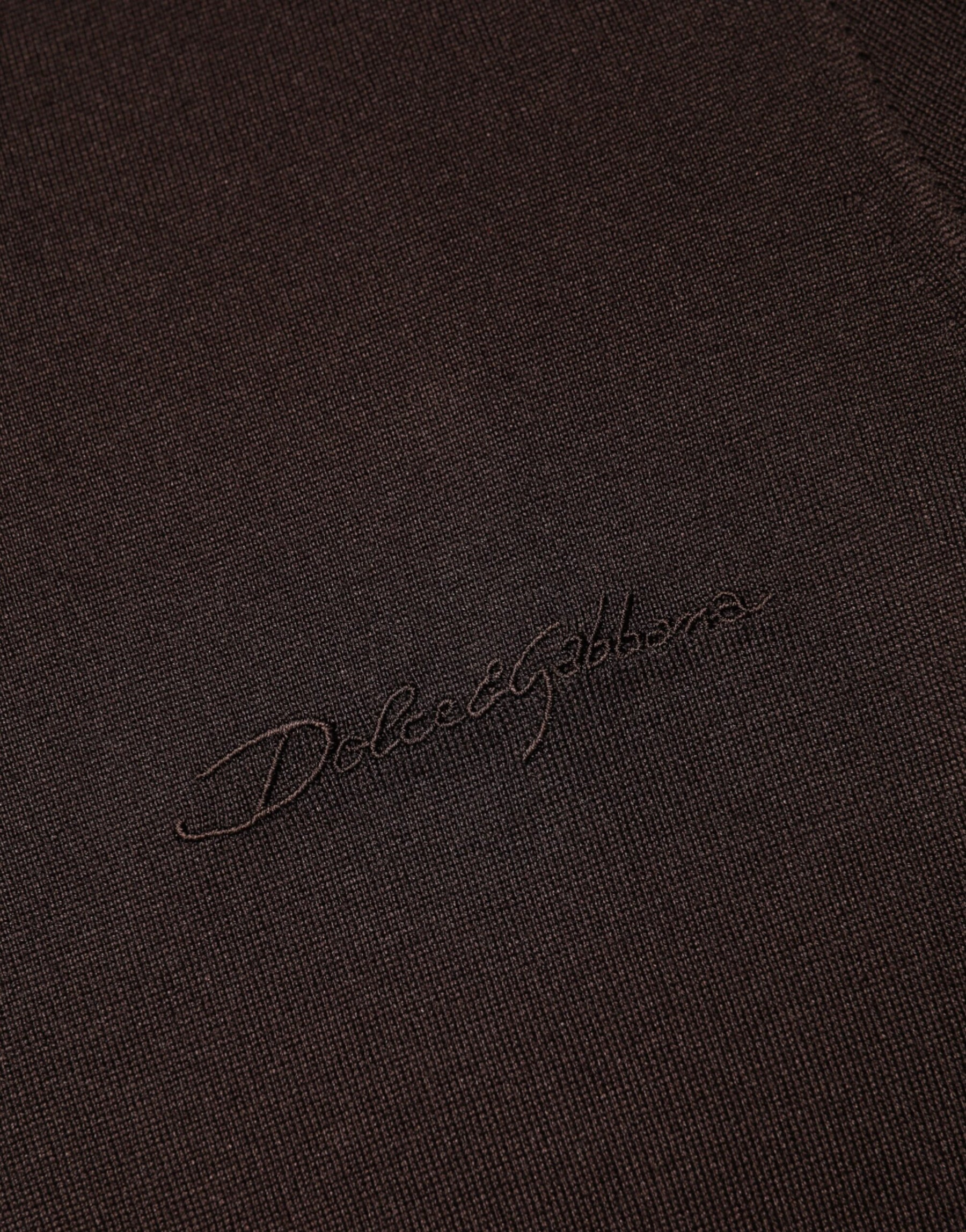 Dolce & Gabbana Brown Silk Crew Neck Short Sleeves T-shirt | Regal Royce