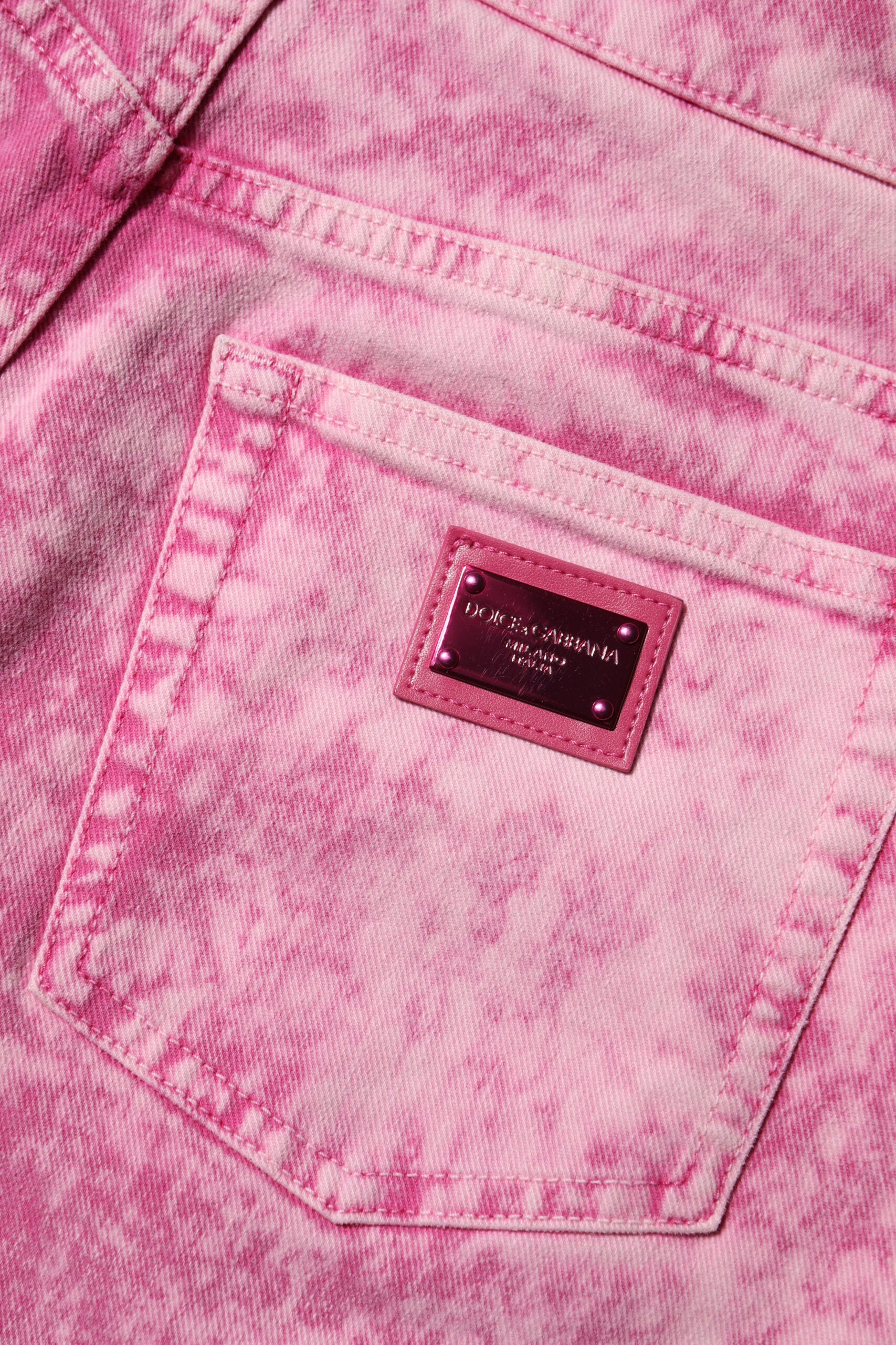 Dolce & Gabbana Pink Tie Dye High Waist Tapered Denim Jeans | Regal Royce