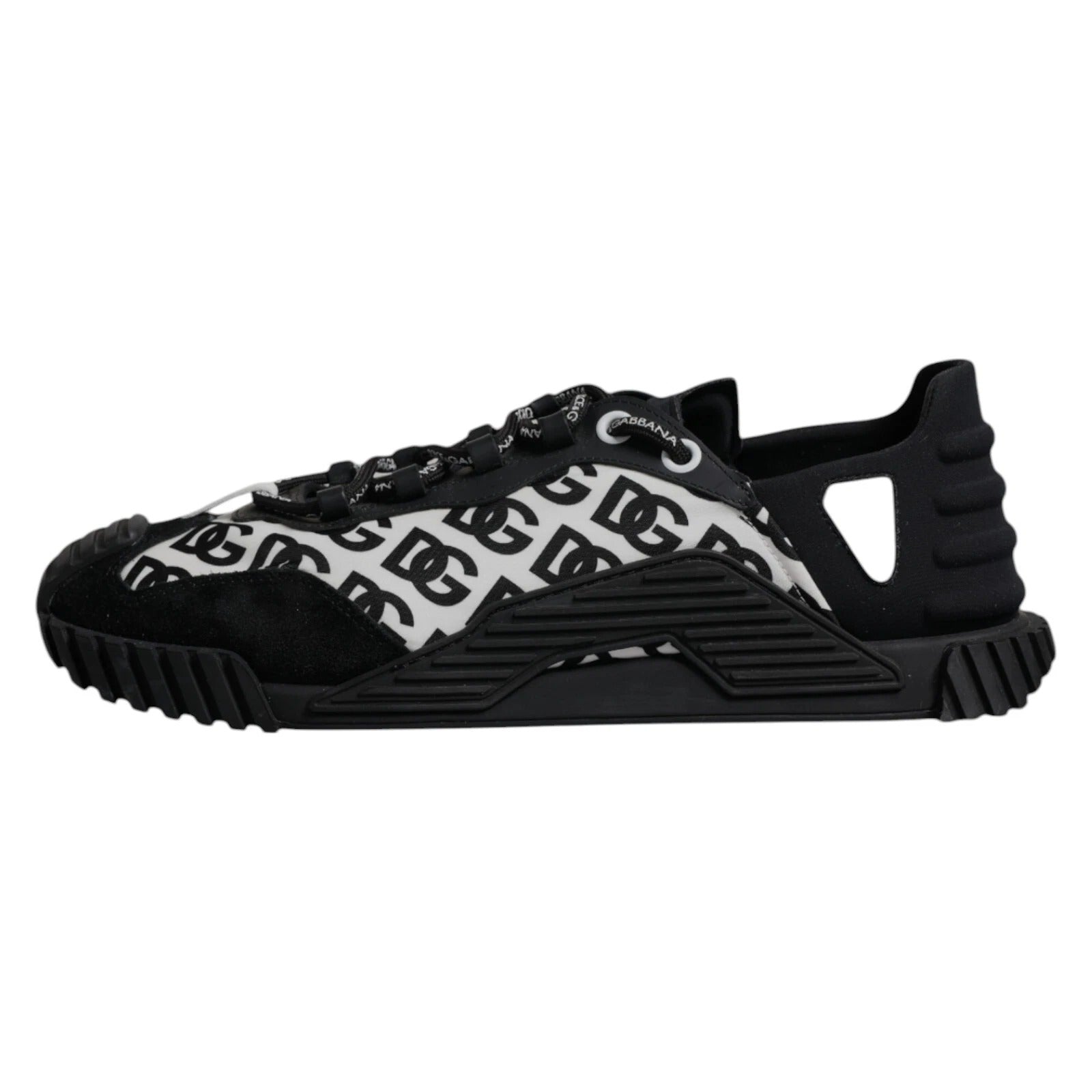 Dolce & Gabbana Black Logo Lace Up Low Top NS1 Sneakers | Regal Royce