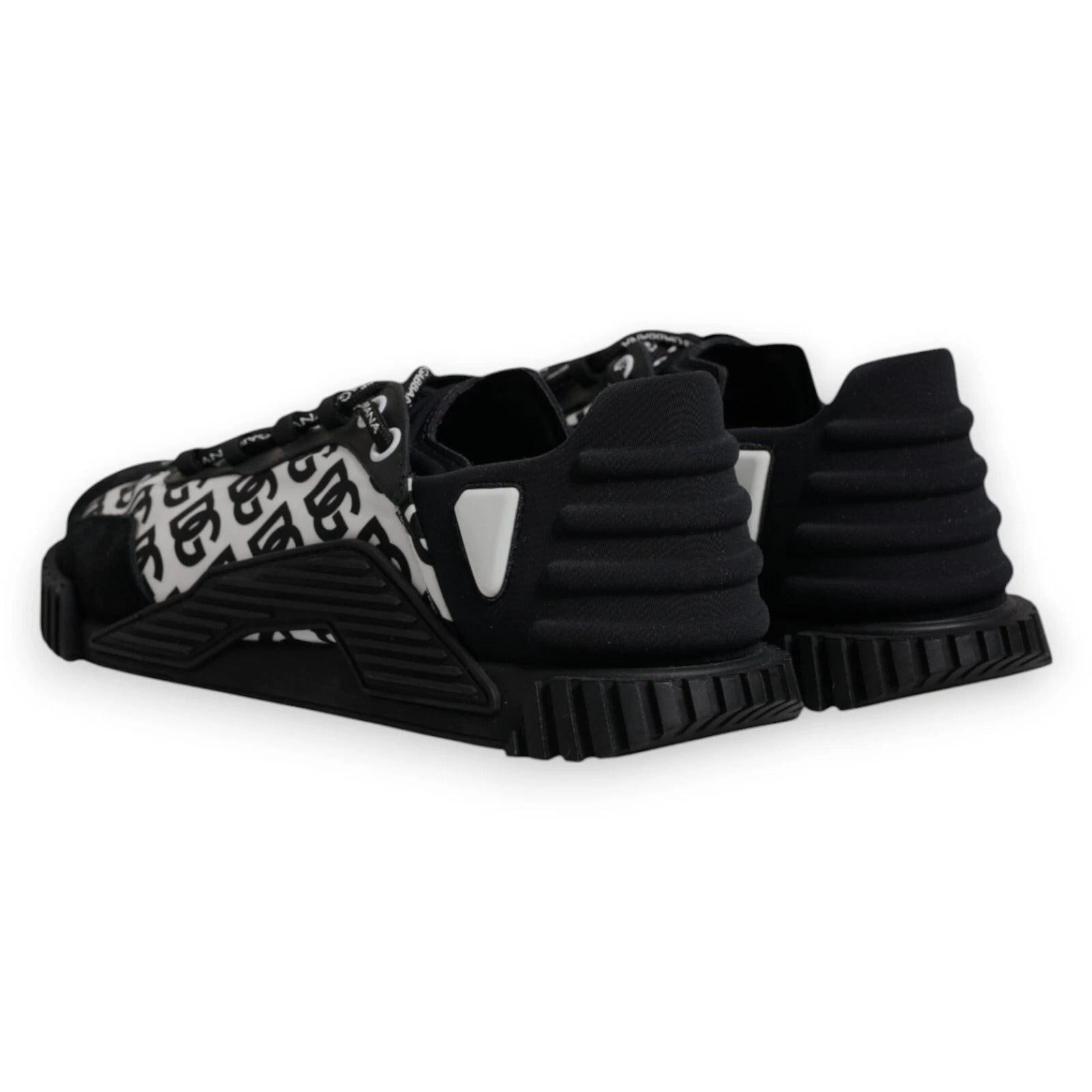 Dolce & Gabbana Black Logo Lace Up Low Top NS1 Sneakers | Regal Royce