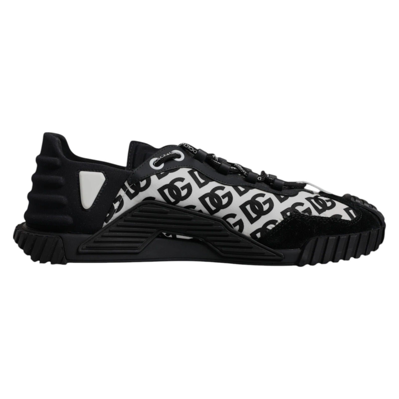 Dolce & Gabbana Black Logo Lace Up Low Top NS1 Sneakers | Regal Royce