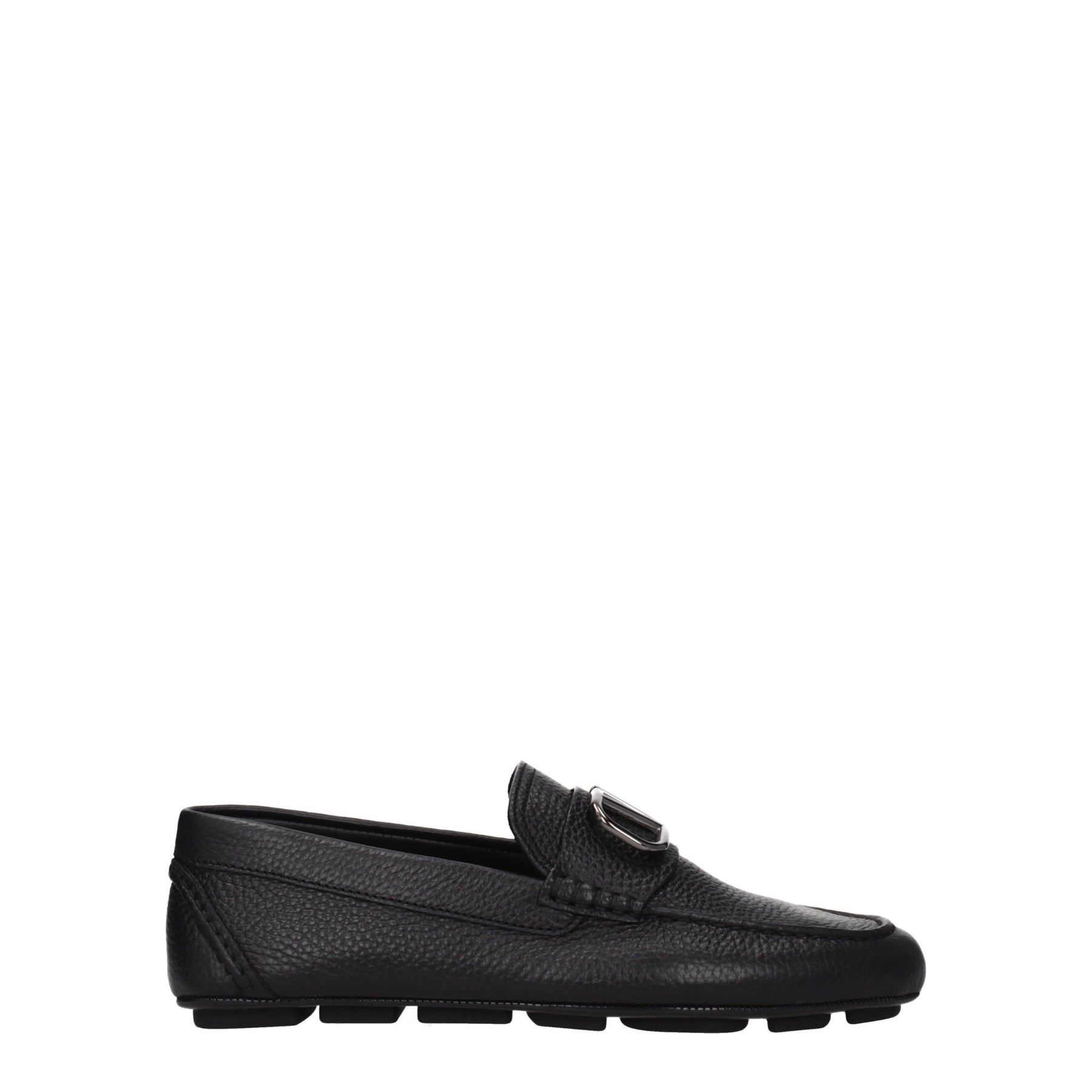 Valentino Garavani Black Leather Slip-On Loafers | Regal Royce