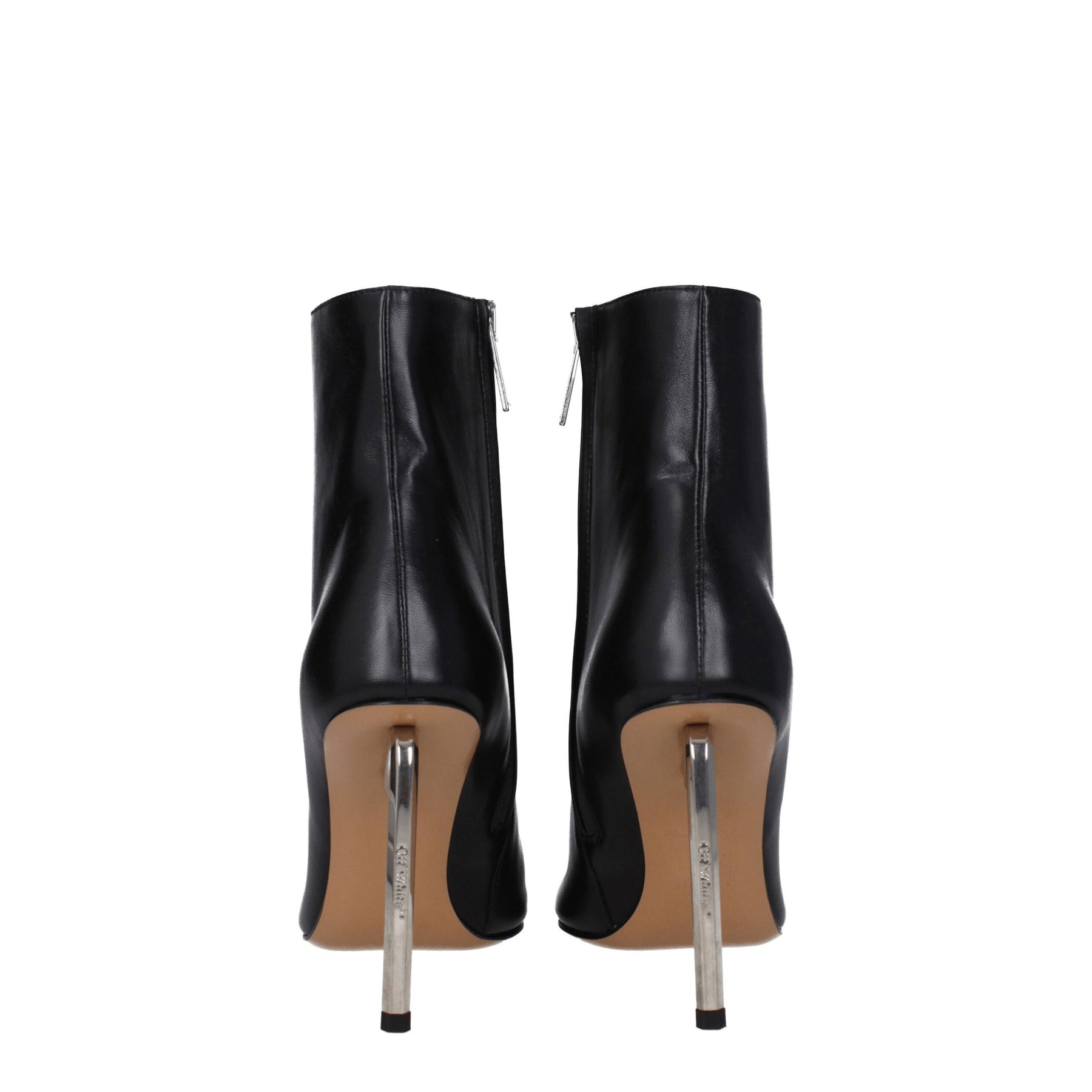 Off-White Black Leather Ankle Boots | Regal Royce