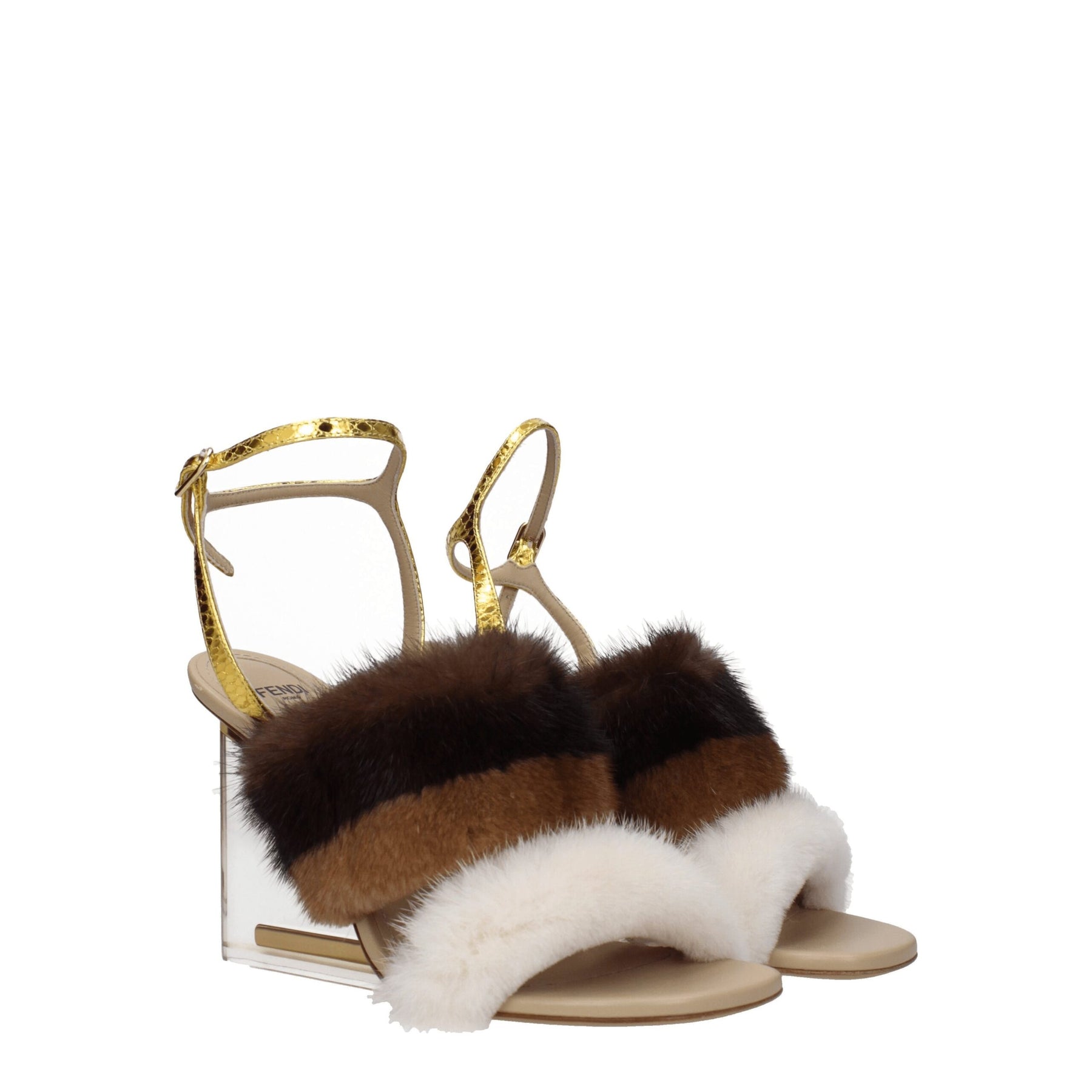 Fendi Brown Mink Strap-On Sandals | Regal Royce