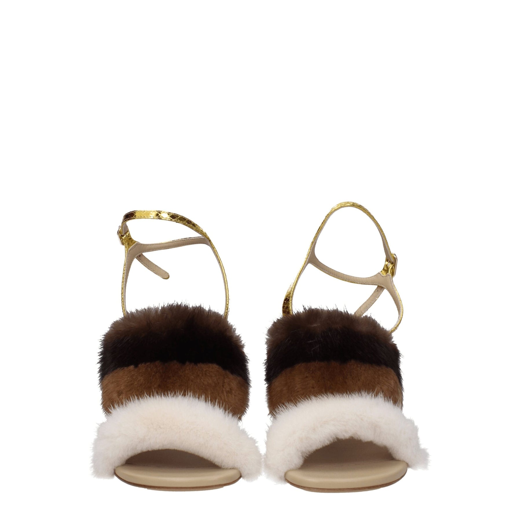 Fendi Brown Mink Strap-On Sandals | Regal Royce