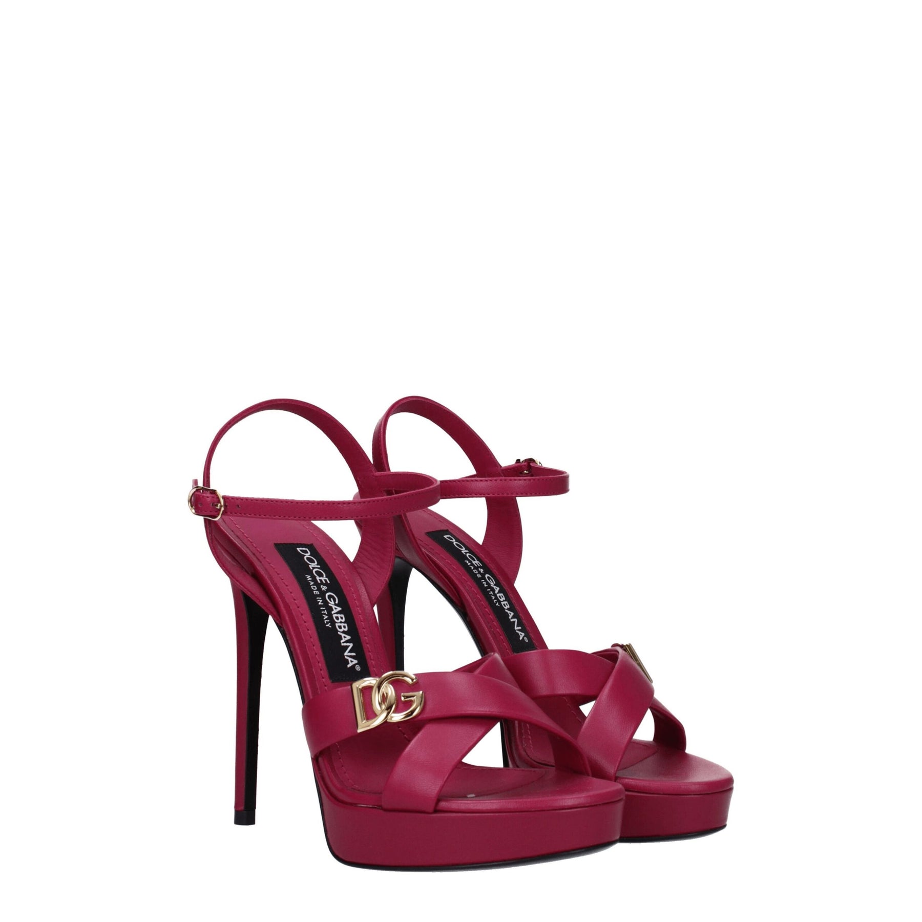 Dolce & Gabbana Pink Leather Platform Sandals | Regal Royce