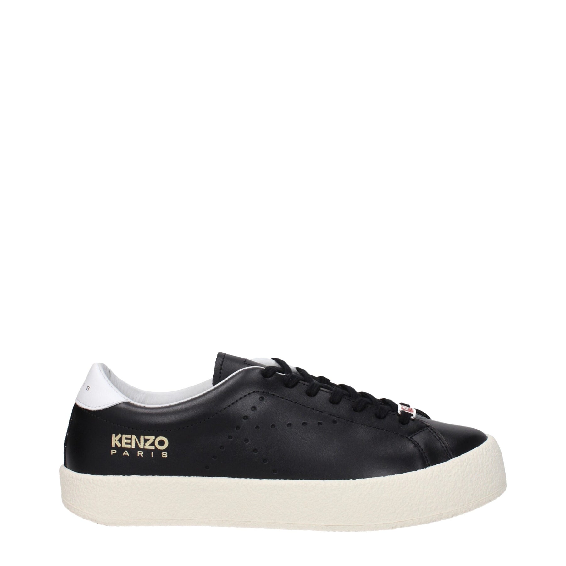 Kenzo Black Leather Low Top Sneakers | Regal Royce