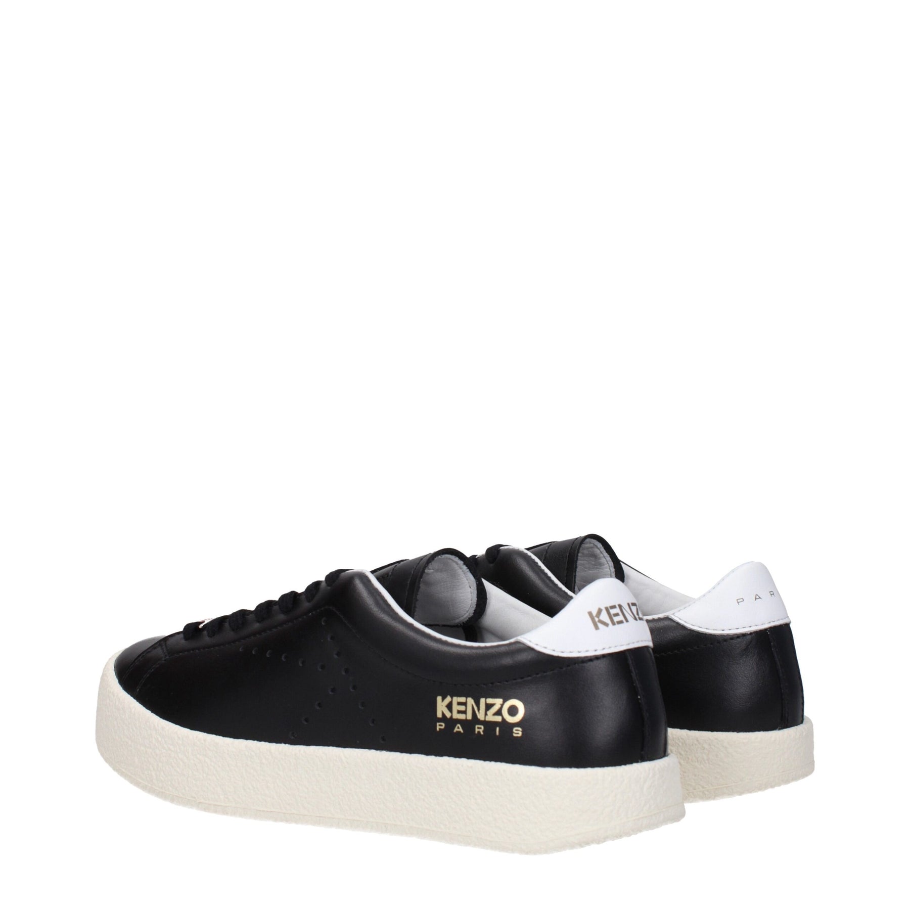 Kenzo Black Leather Low Top Sneakers | Regal Royce