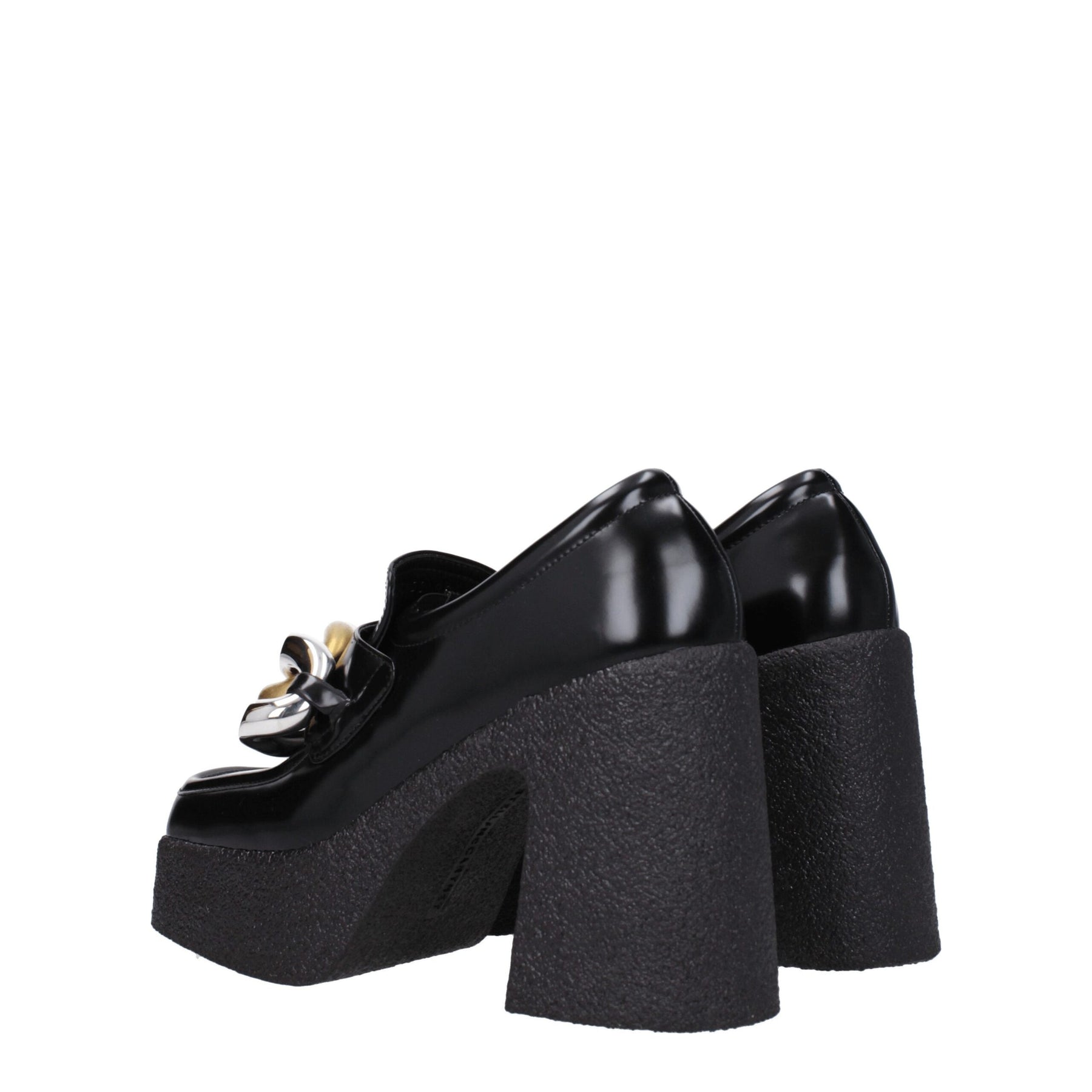 Stella McCartney Black Leather Platform Loafers | Regal Royce