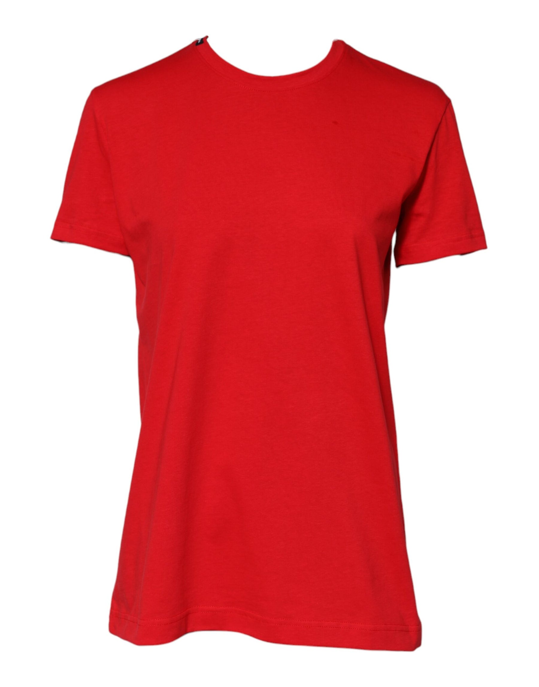 Dolce & Gabbana Red Cotton Crew Neck Short Sleeves Top T-shirt | Regal Royce