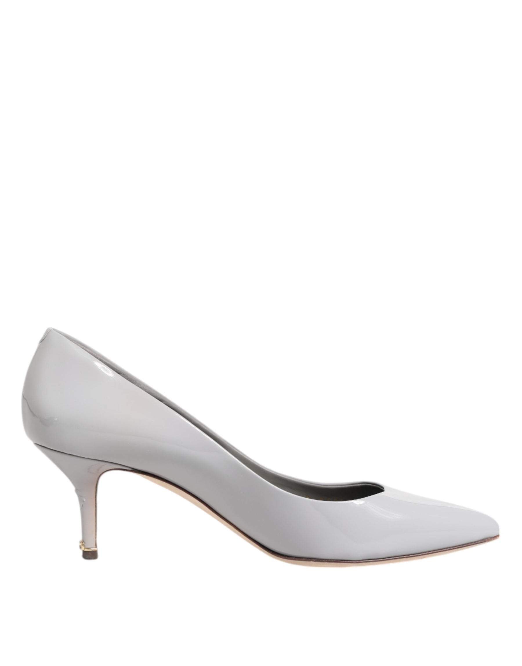 Dolce & Gabbana Light Gray Leather Kitten Heels Pumps Shoes | Regal Royce