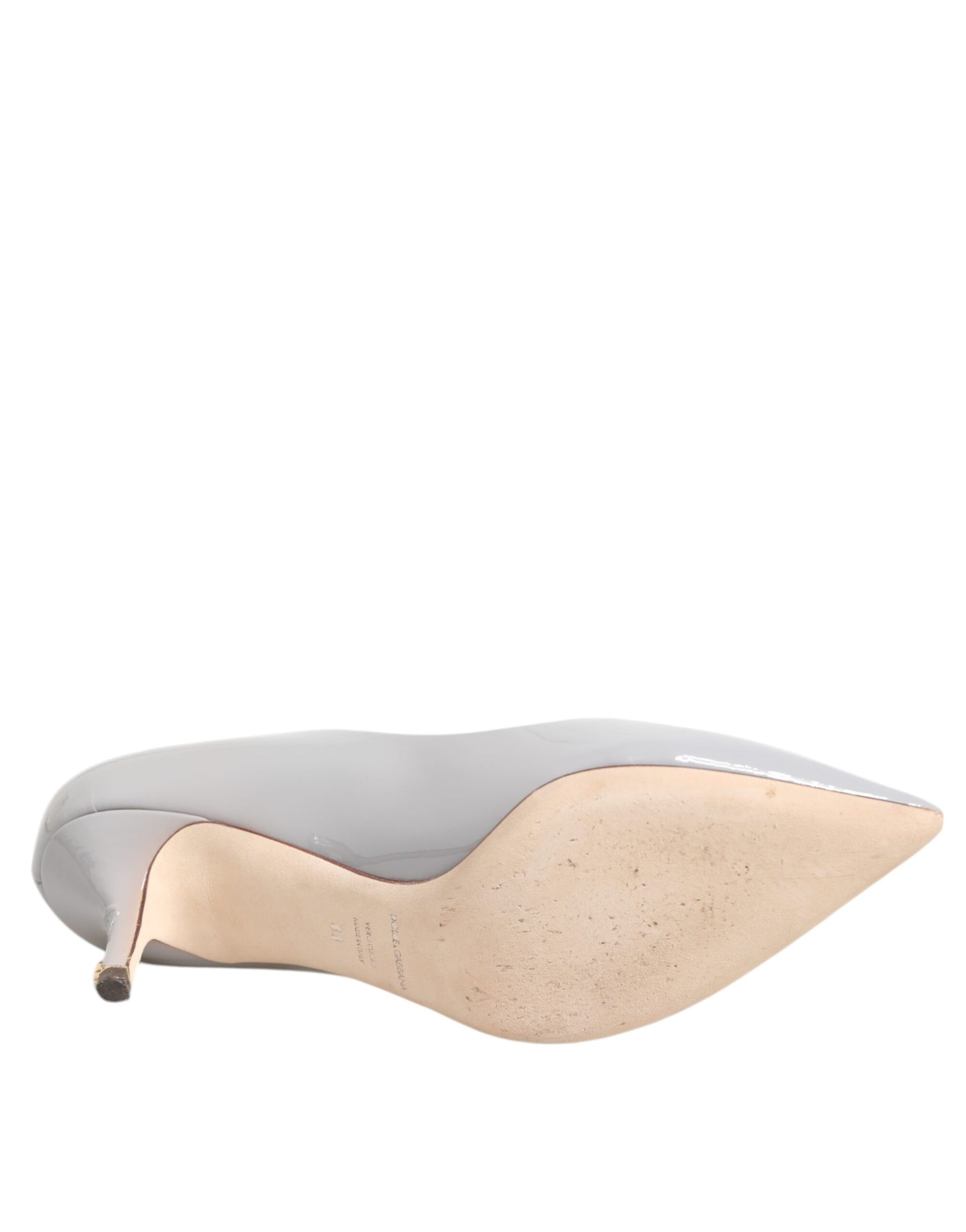 Dolce & Gabbana Light Gray Leather Kitten Heels Pumps Shoes | Regal Royce