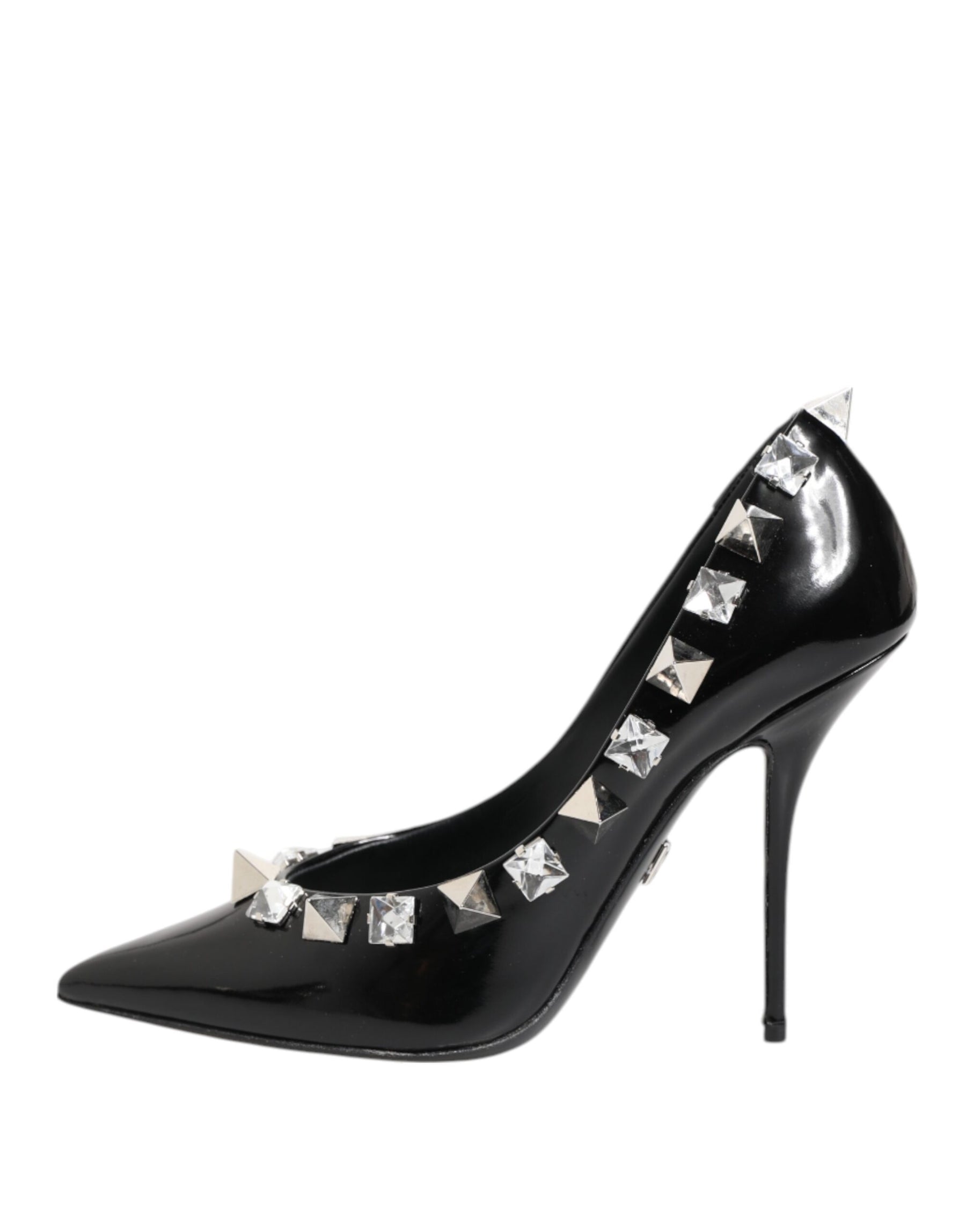 Dolce & Gabbana Black Crystals Studs Stiletto Pumps Shoes | Regal Royce