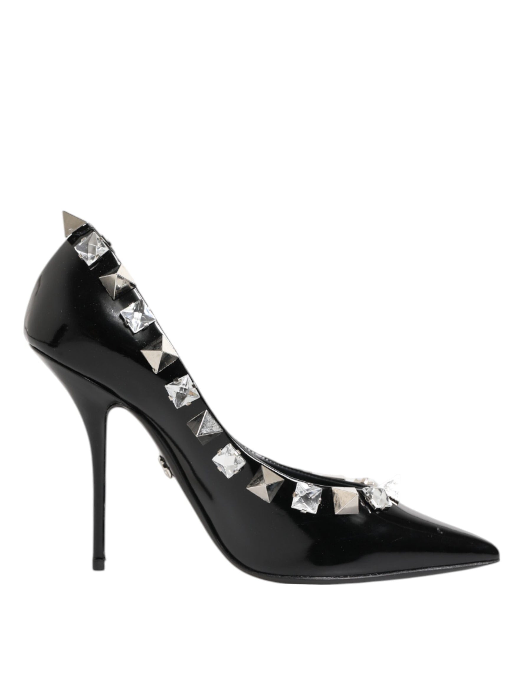 Dolce & Gabbana Black Crystals Studs Stiletto Pumps Shoes | Regal Royce