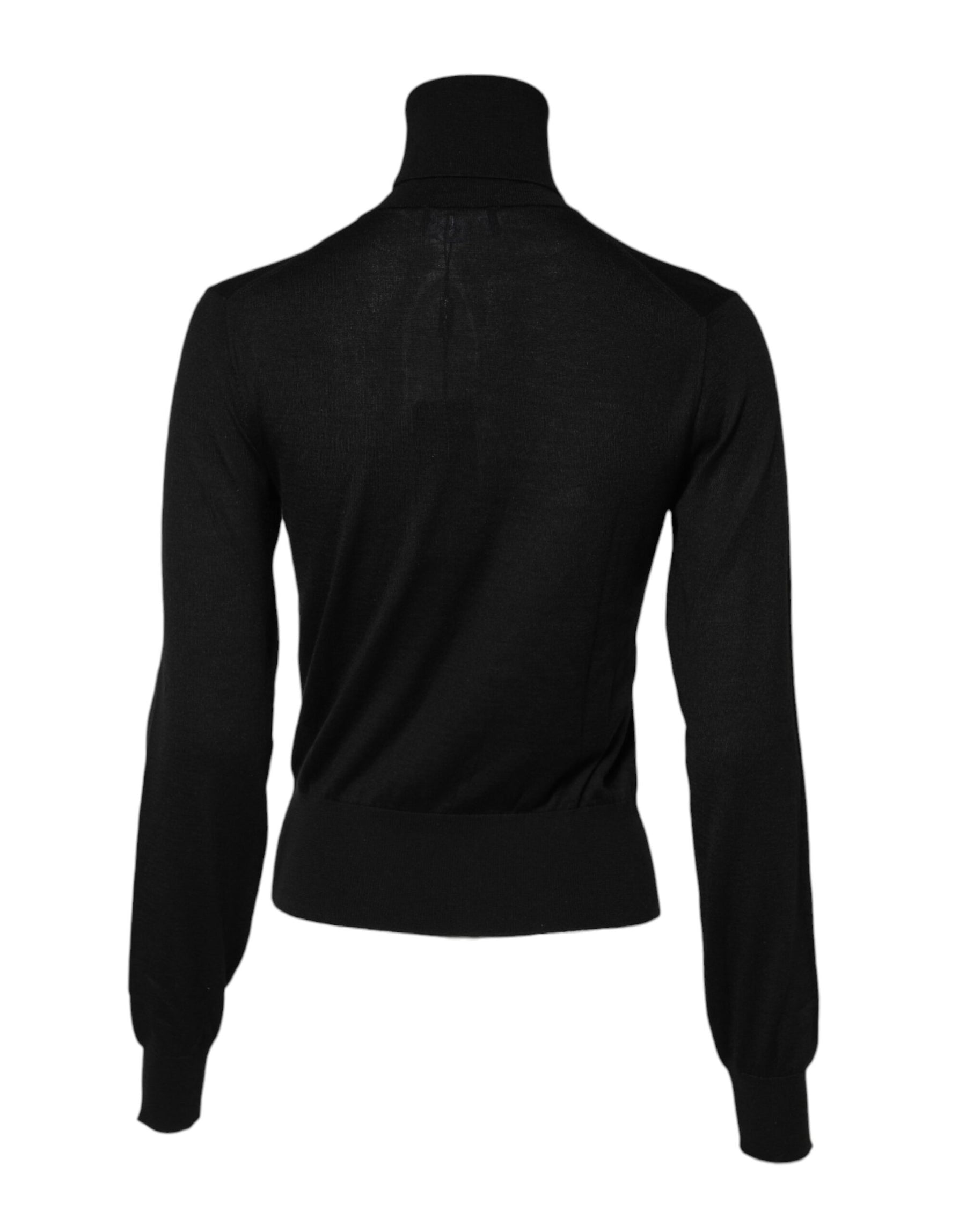 Dolce & Gabbana Black Cashmere Turtleneck Pullover Sweater | Regal Royce