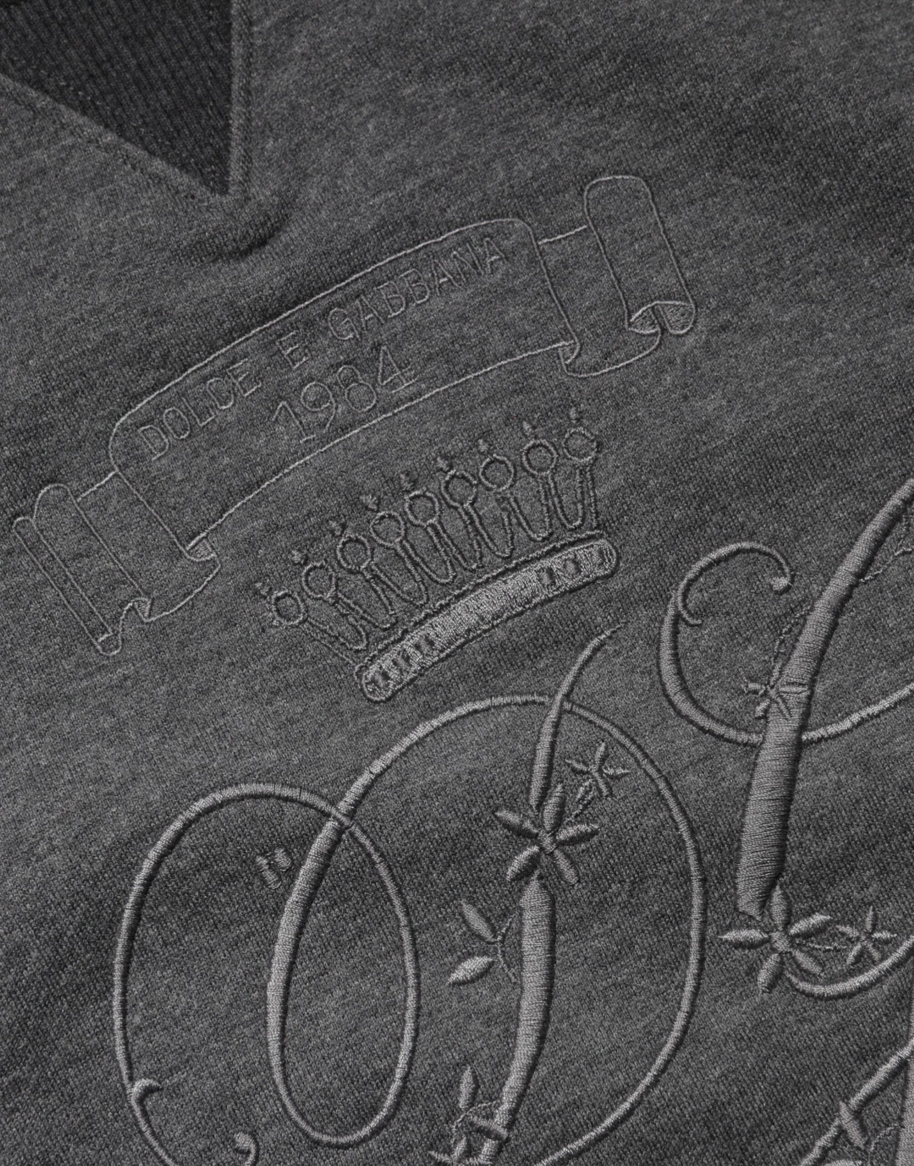 Dolce & Gabbana Gray DG Logo Embroidered Pullover Sweater | Regal Royce
