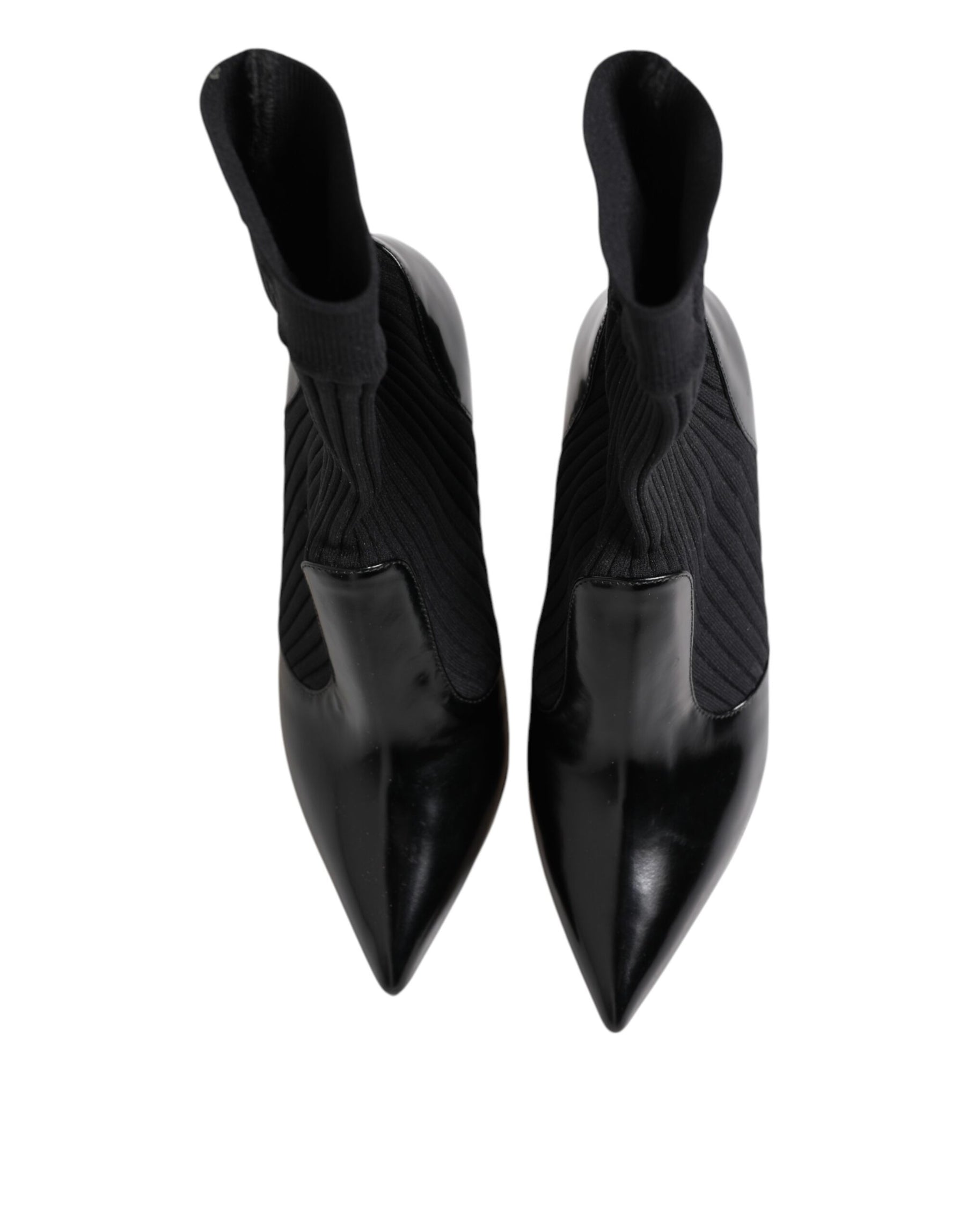 Dolce & Gabbana Black Stretch Stilettos Booties Socks Shoes | Regal Royce