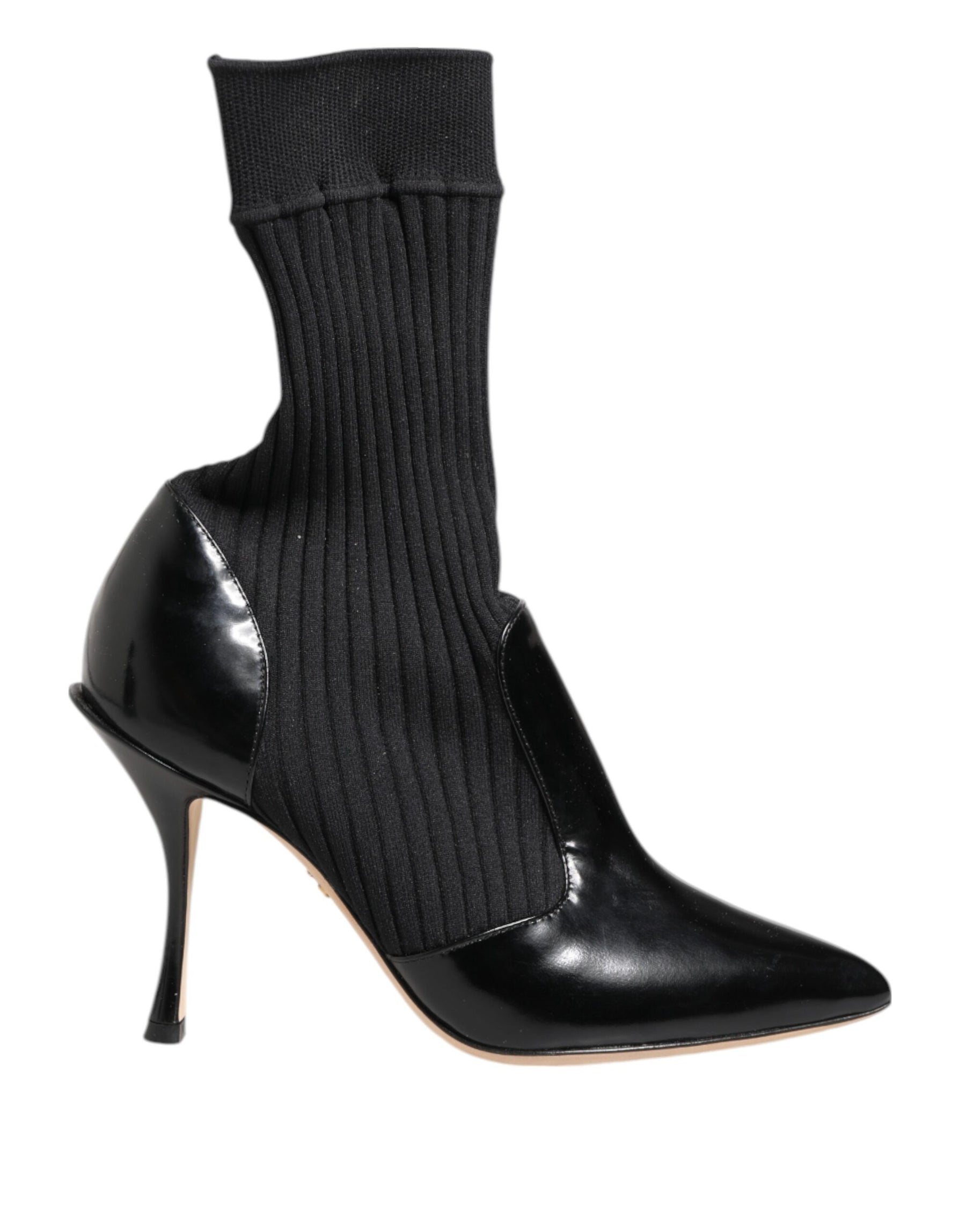 Dolce & Gabbana Black Stretch Stilettos Booties Socks Shoes | Regal Royce