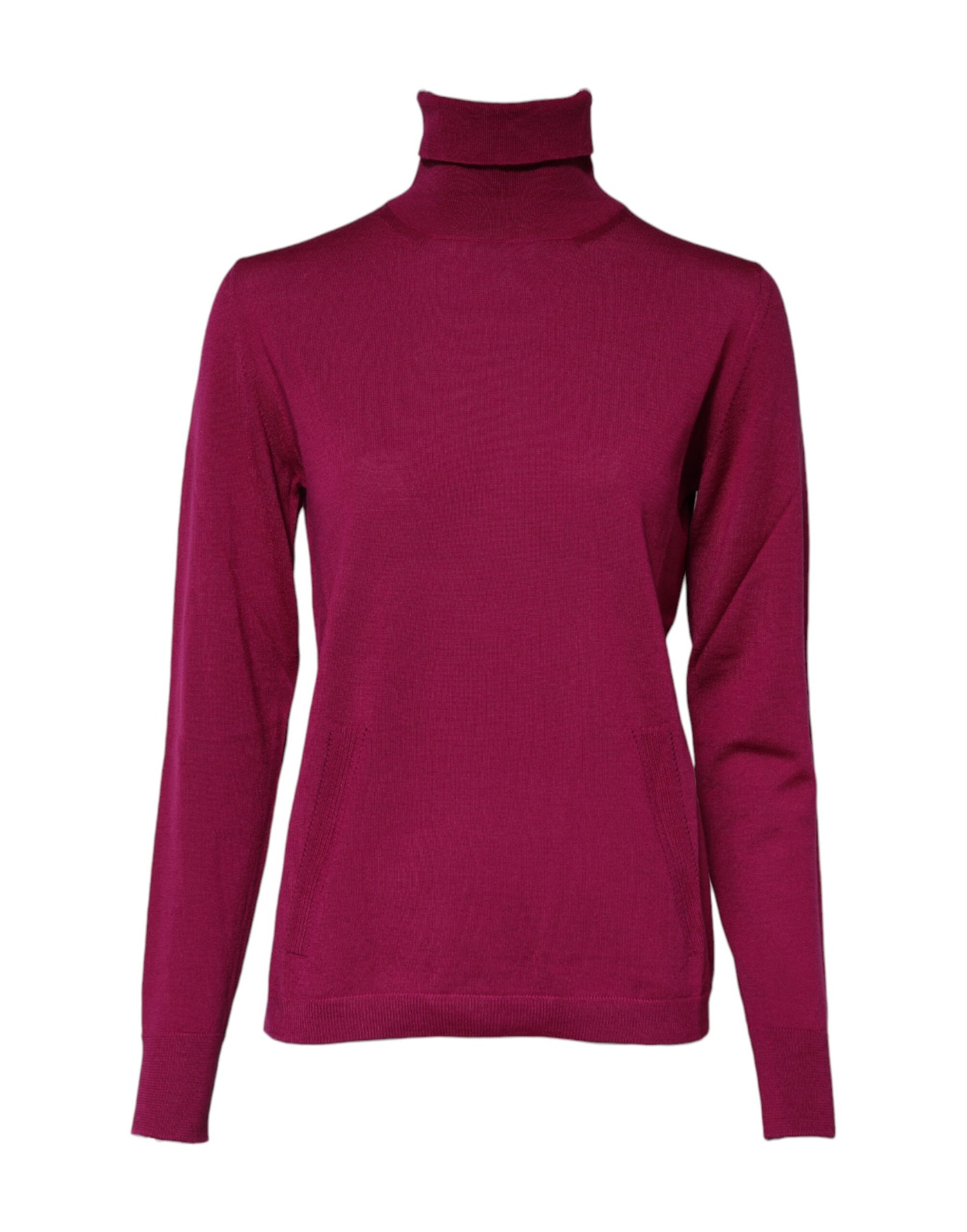 Dolce & Gabbana Fuchsia Wool Long Sleeves Turtleneck Sweater | Regal Royce