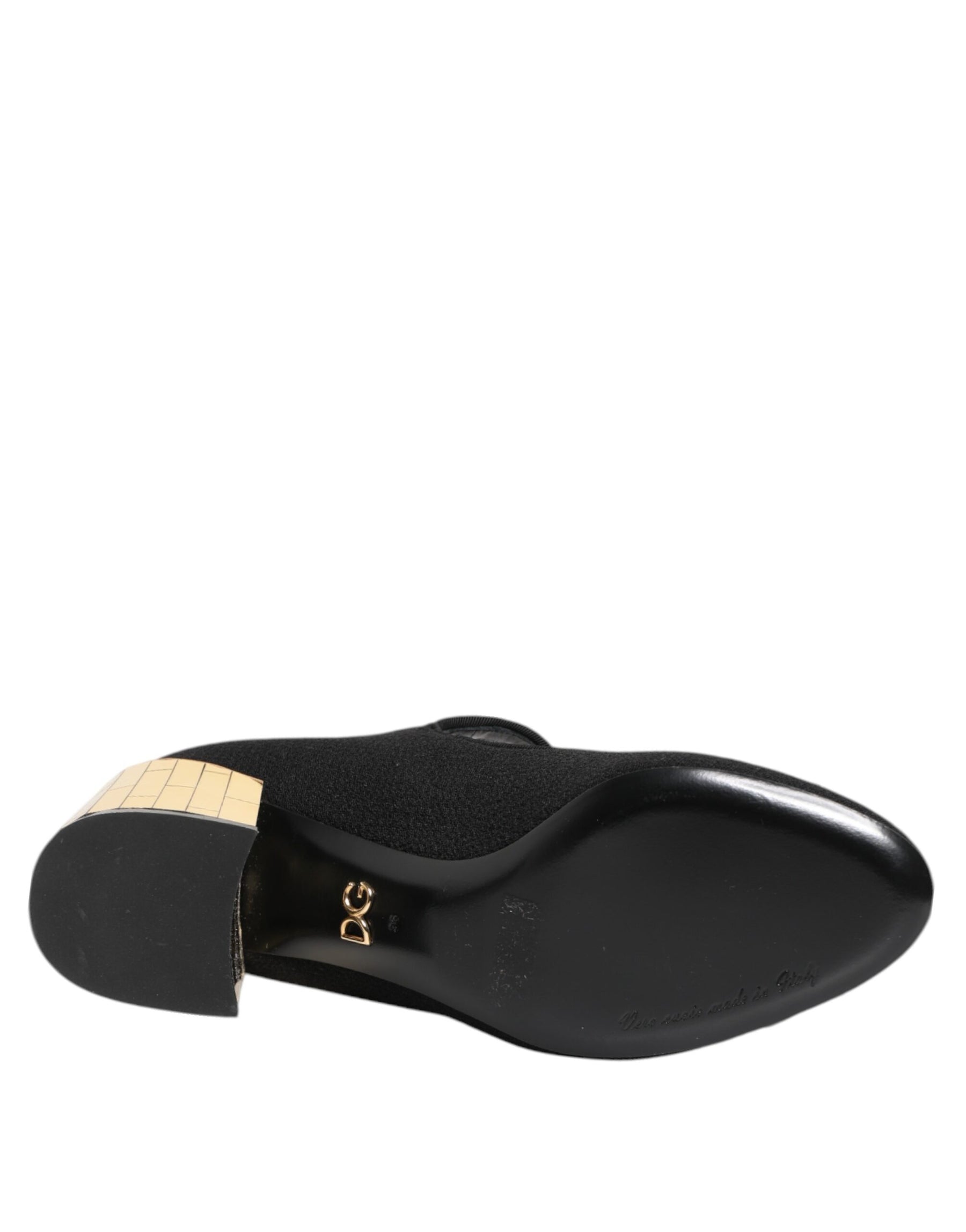 Dolce & Gabbana Black Flower Crystal Embellished Mary Jane Shoes | Regal Royce