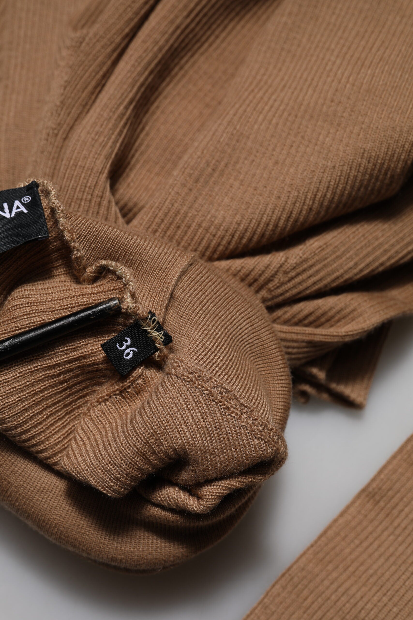 Dolce & Gabbana Brown Knit Long Sleeves Turtleneck Sweater | Regal Royce