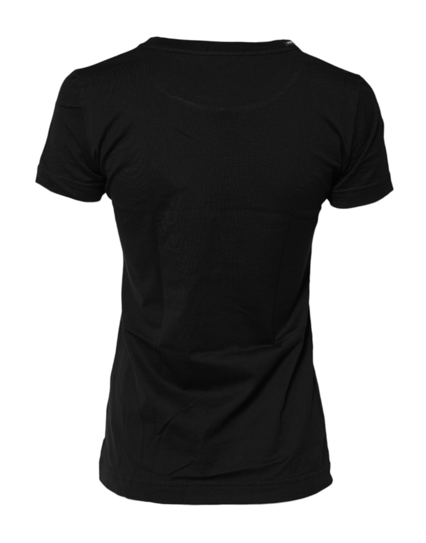 Dolce & Gabbana Black Short Sleeves Crew Neck Top T-shirt | Regal Royce