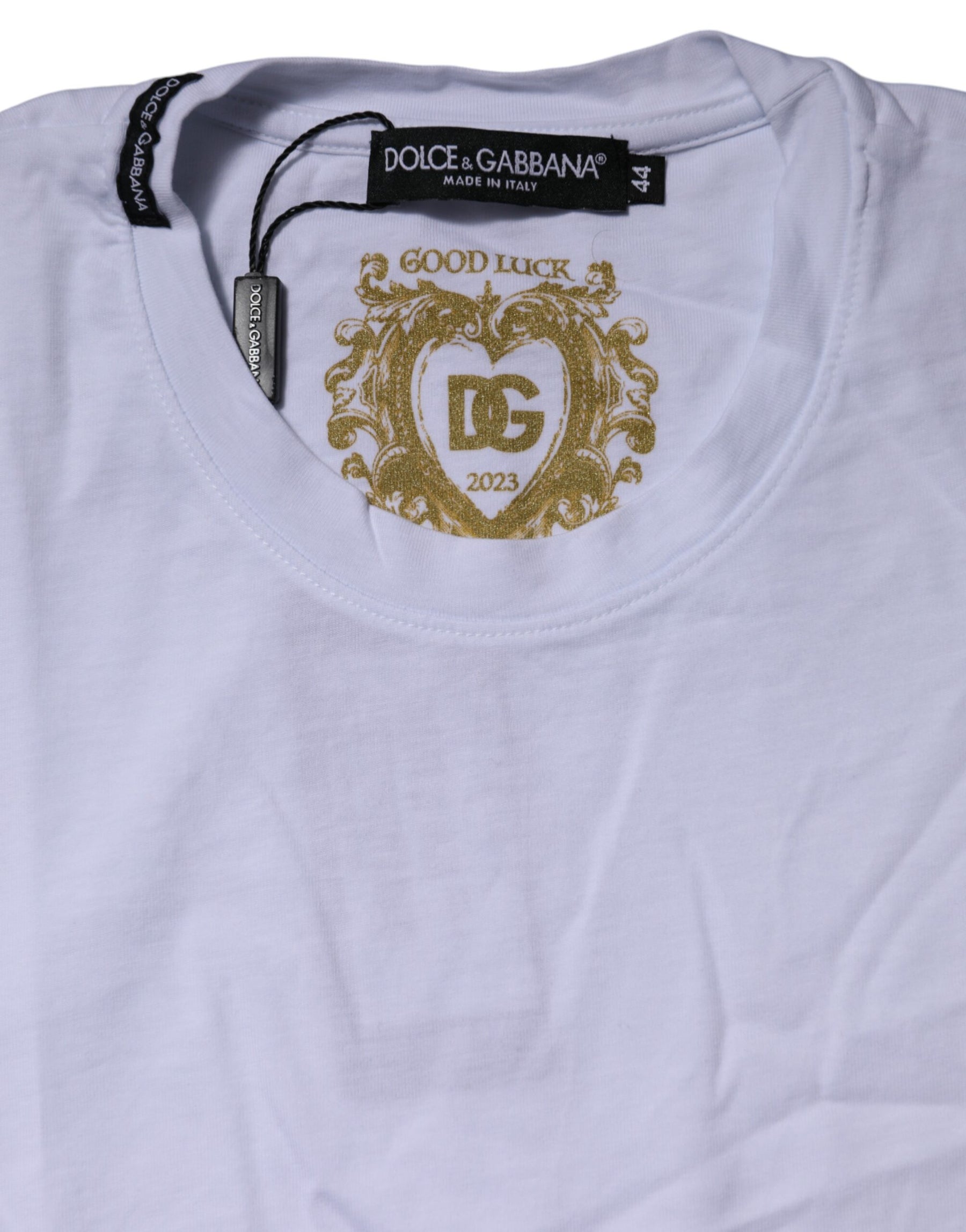 Dolce & Gabbana White Short Sleeves Crew Neck Top T-shirt | Regal Royce