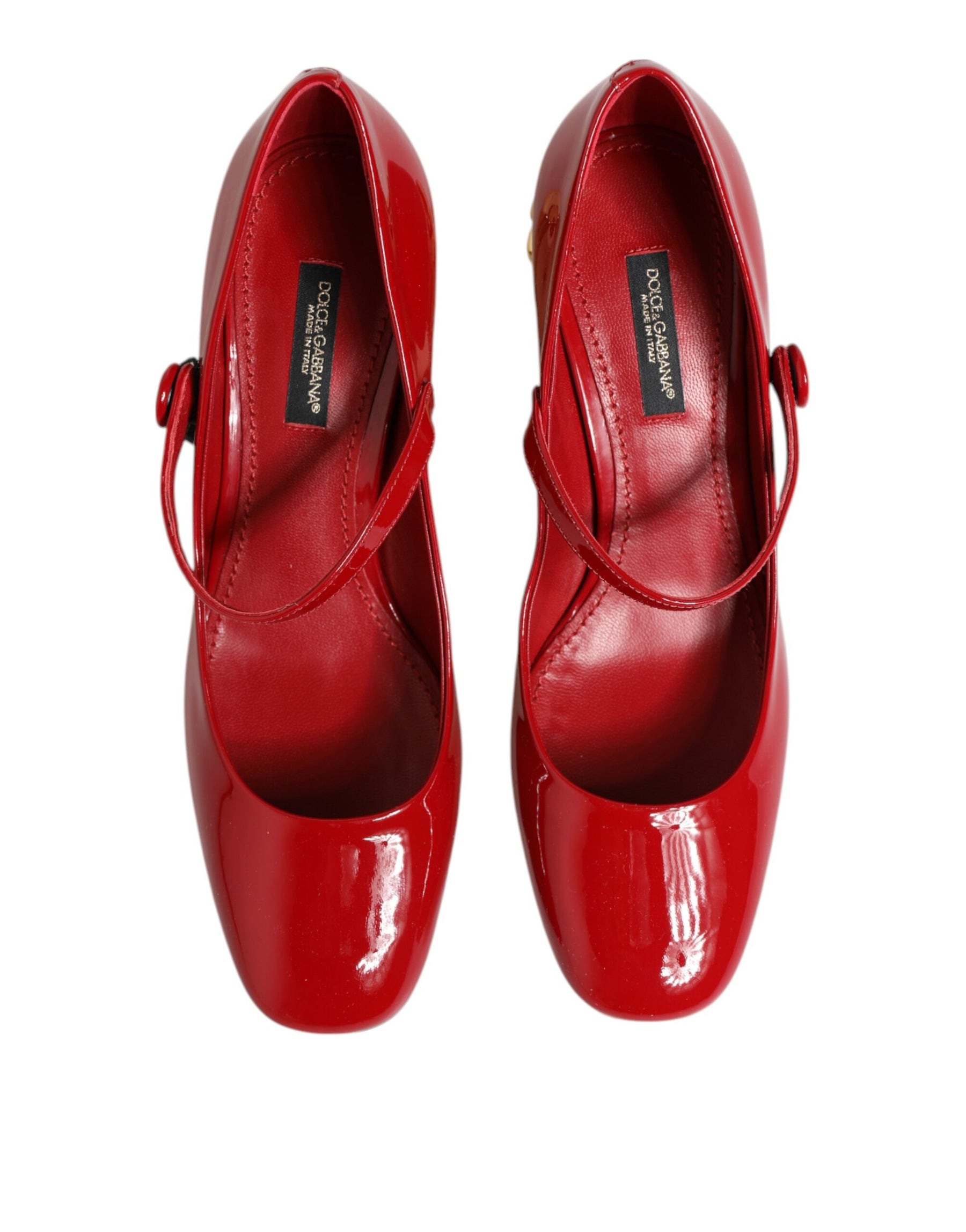 Dolce & Gabbana Red Leather DG Logo Heels Sandals Shoes | Regal Royce