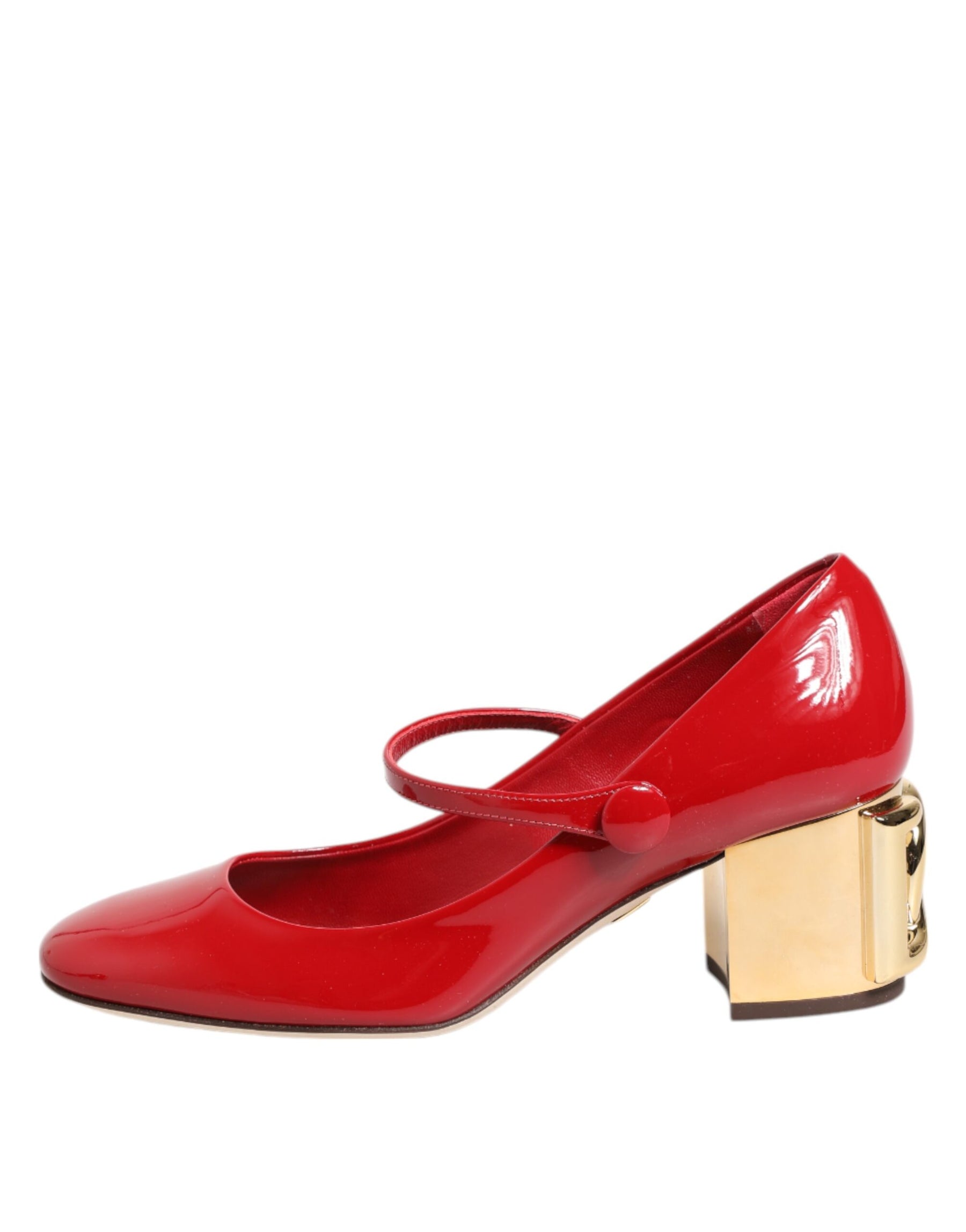 Dolce & Gabbana Red Leather DG Logo Heels Sandals Shoes | Regal Royce