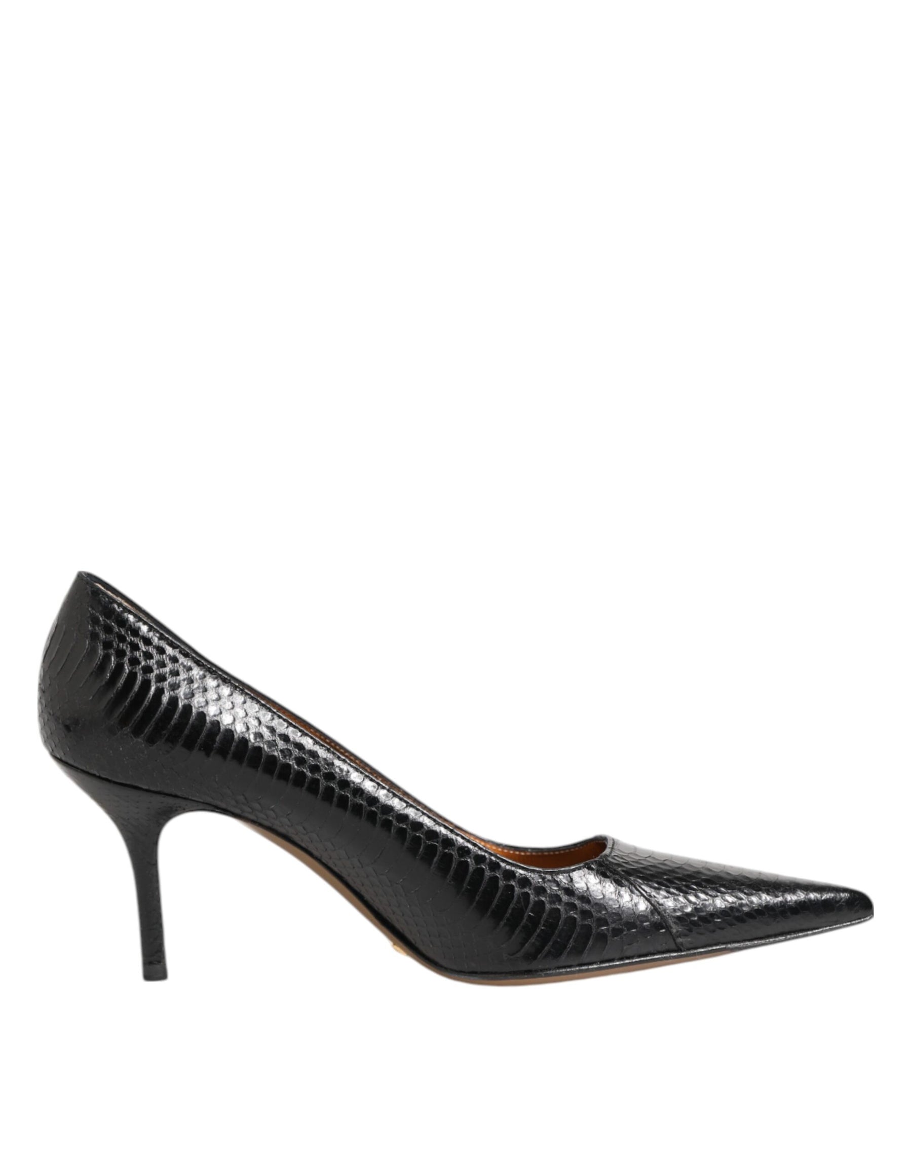 Dolce & Gabbana Black Exotic Leather Stiletto Pumps Shoes | Regal Royce