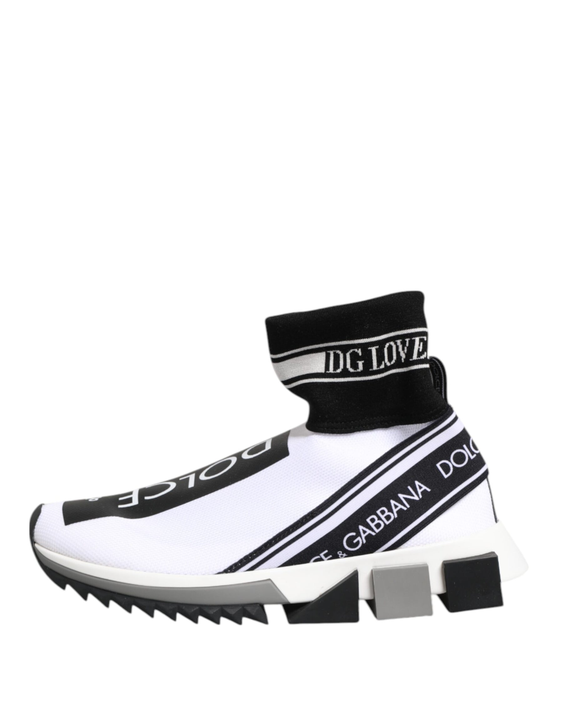 Dolce & Gabbana White Black Sorrento Socks Sneakers Shoes | Regal Royce