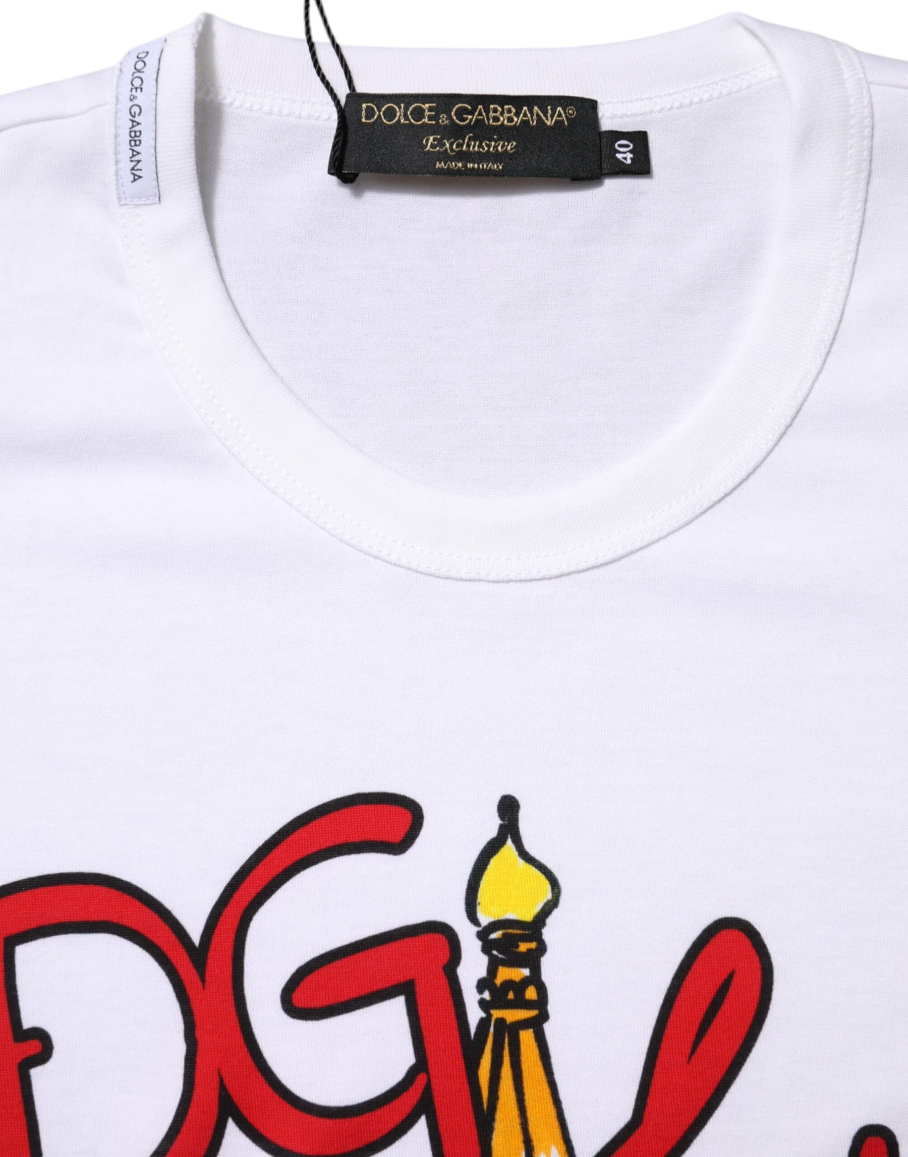 Dolce & Gabbana White DG Loves Moscow Crew Neck T-shirt | Regal Royce