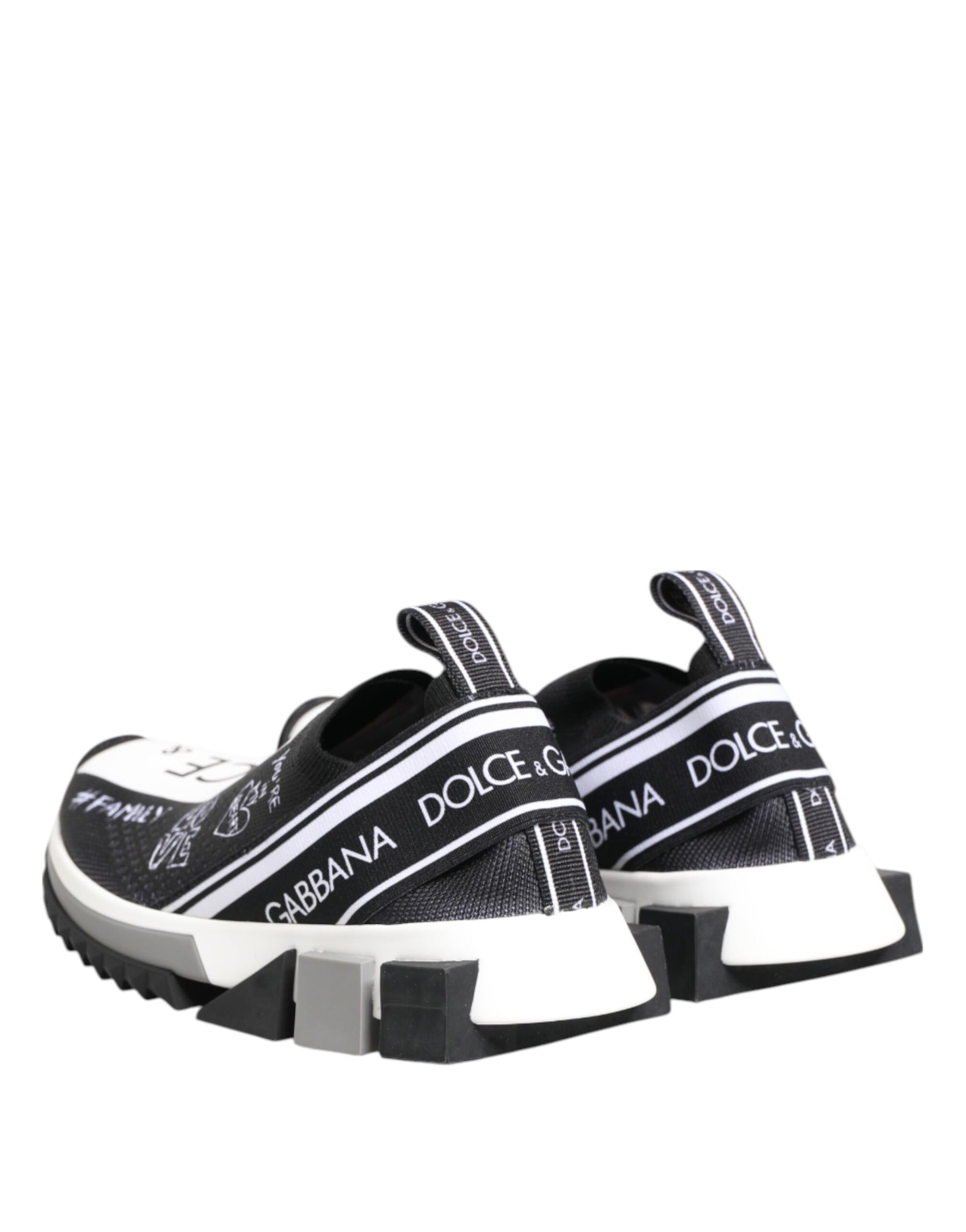 Dolce & Gabbana Black White Sorrento Low Top Sneakers Shoes | Regal Royce