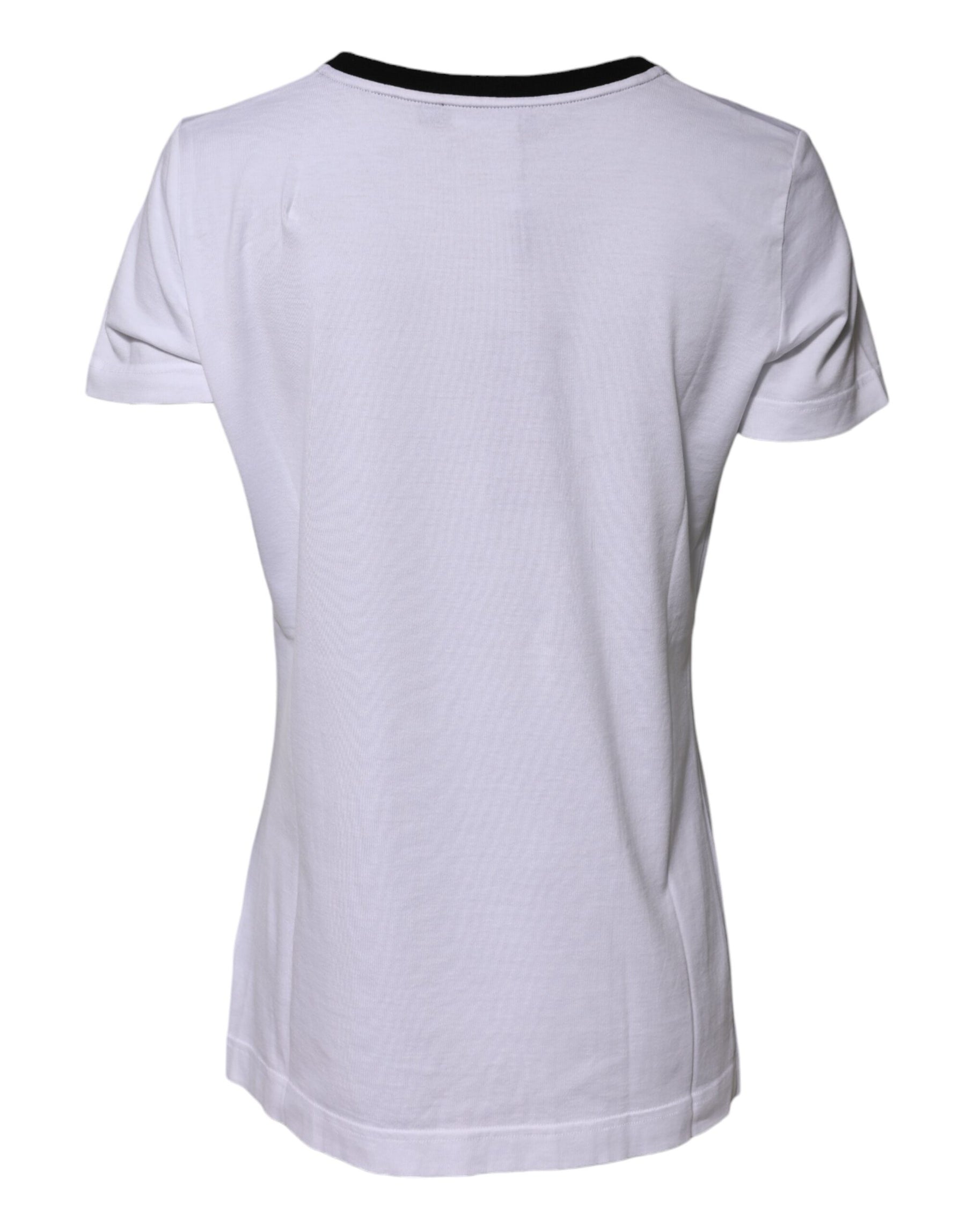 Dolce & Gabbana White Eleganza Cotton Crew Neck Tee T-shirt | Regal Royce