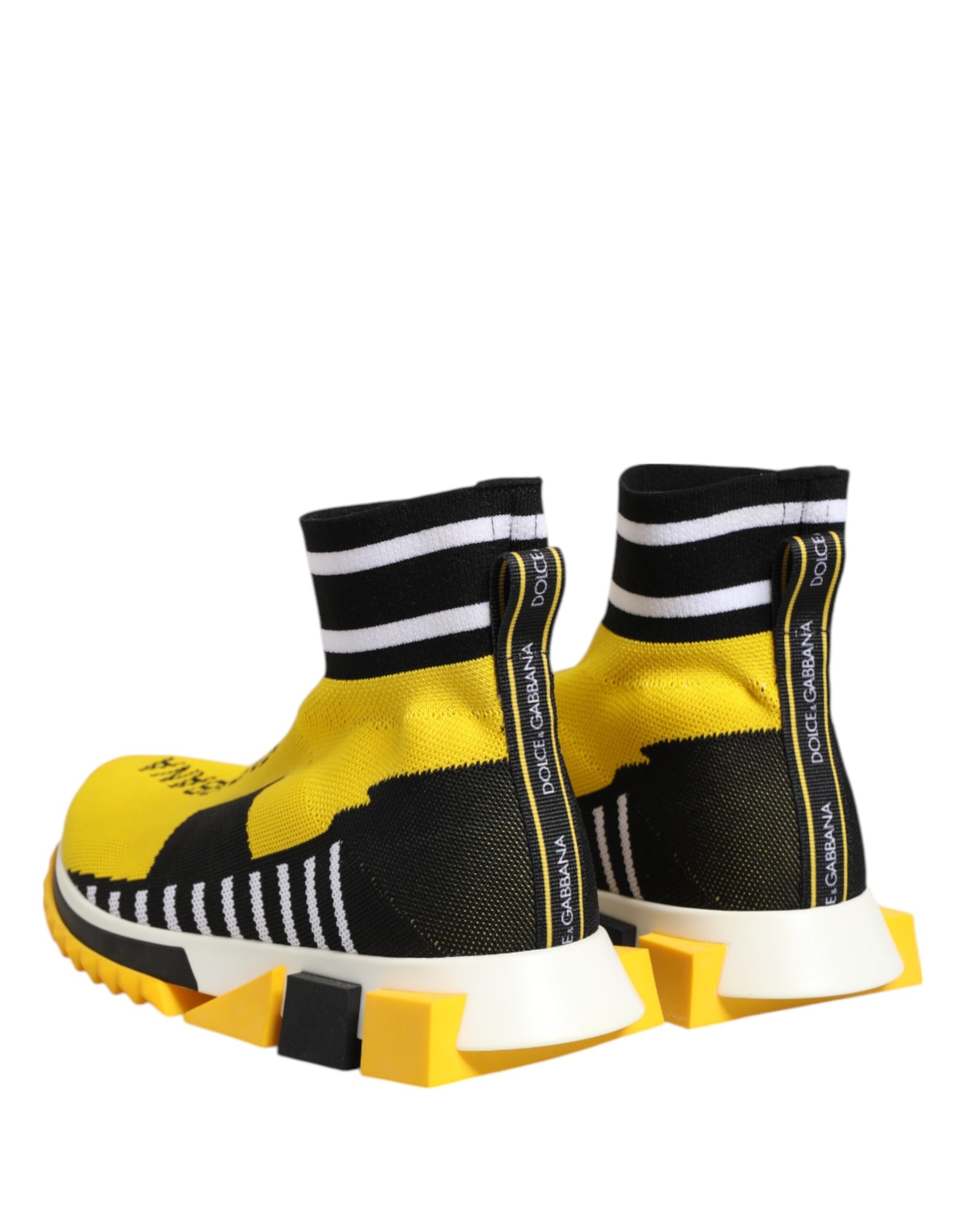 Dolce & Gabbana Yellow Black Sorrento Socks Sneakers Shoes | Regal Royce