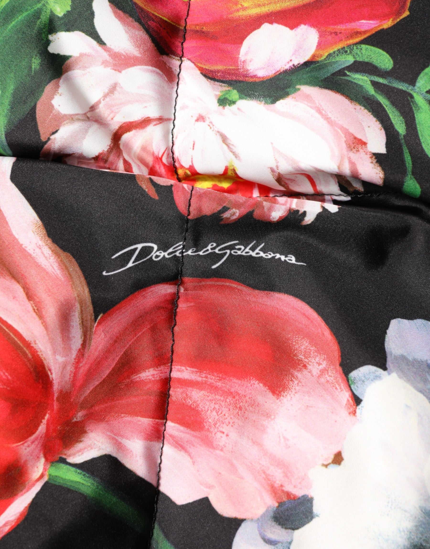 Dolce & Gabbana Multicolor Floral Hooded Puffer Coat Jacket | Regal Royce