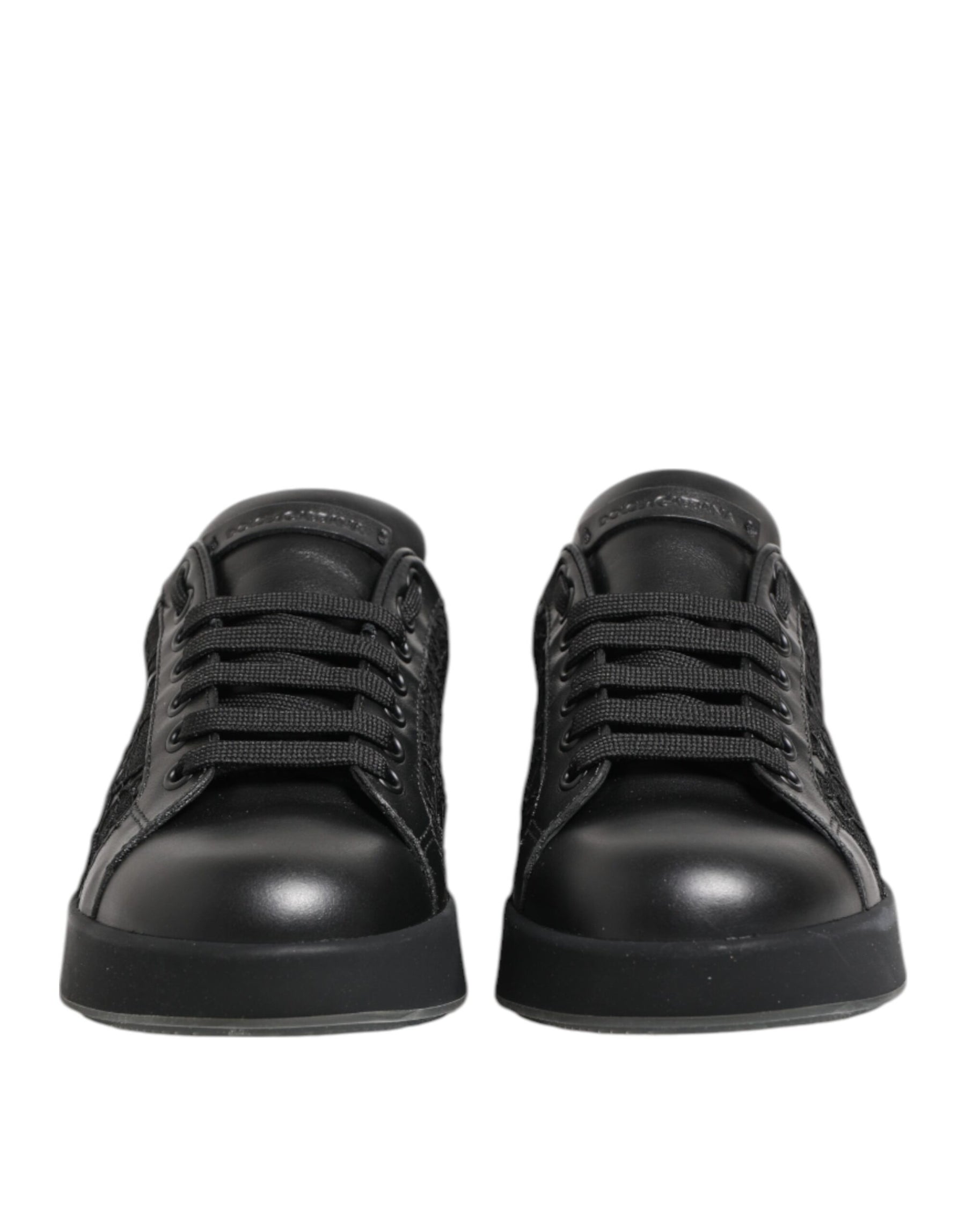 Dolce & Gabbana Black Floral Lace Low Top Sneakers Shoes | Regal Royce
