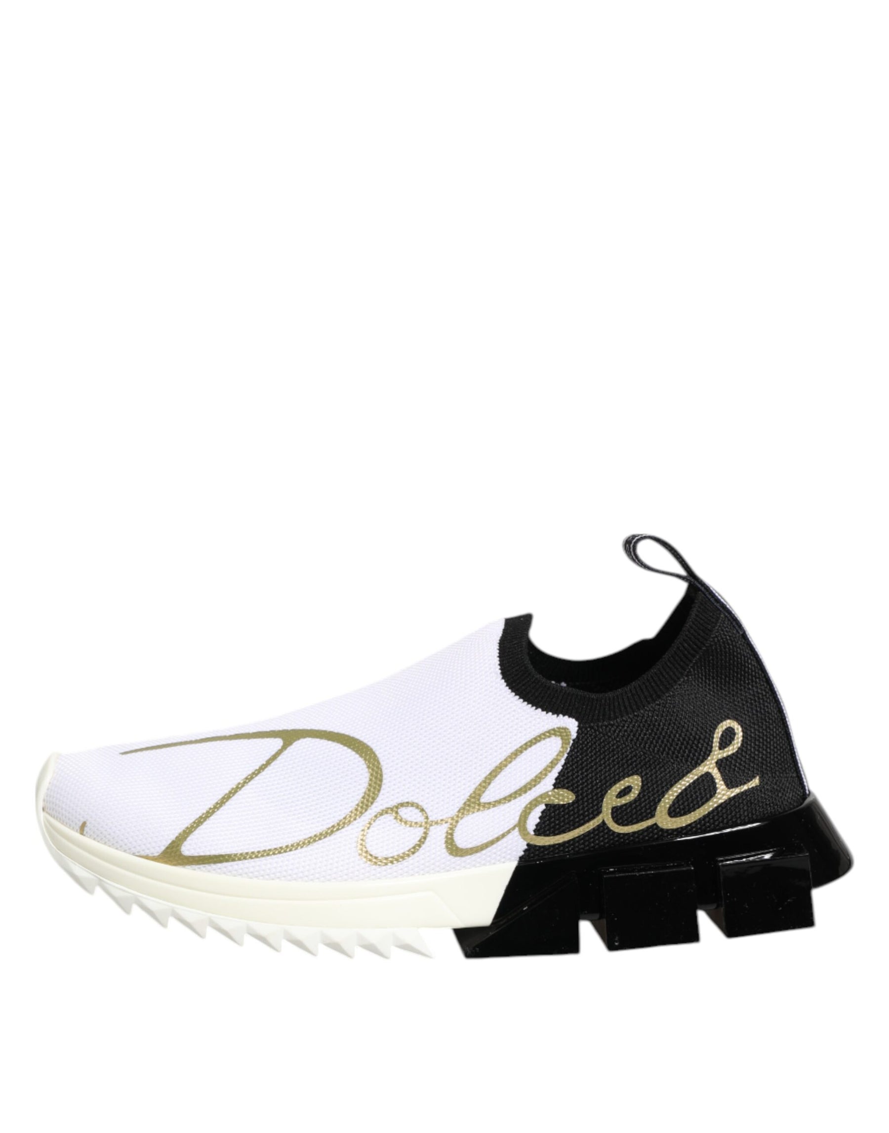 Dolce & Gabbana White Black Low Top Sorrento Sneakers Shoes | Regal Royce