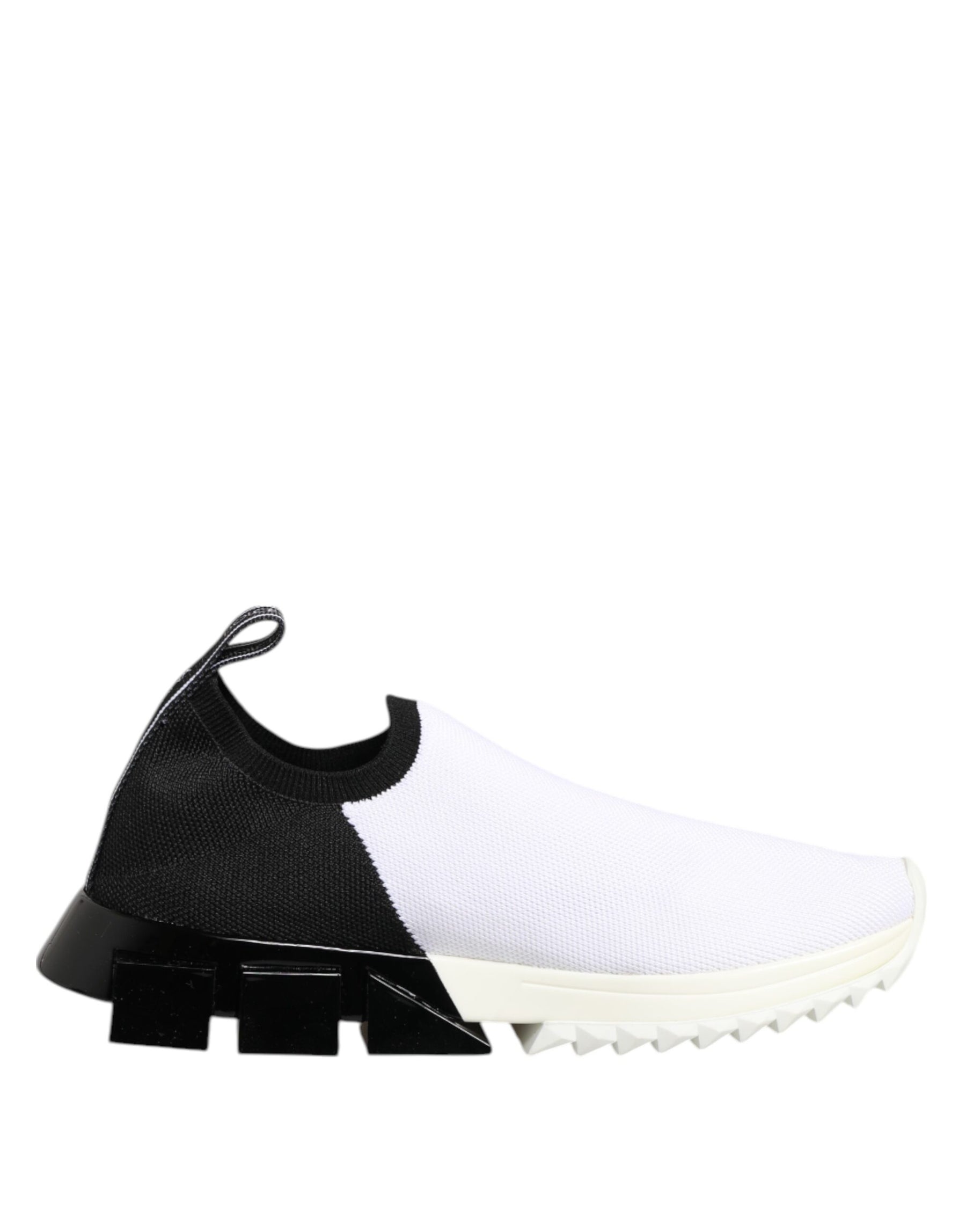 Dolce & Gabbana White Black Low Top Sorrento Sneakers Shoes | Regal Royce