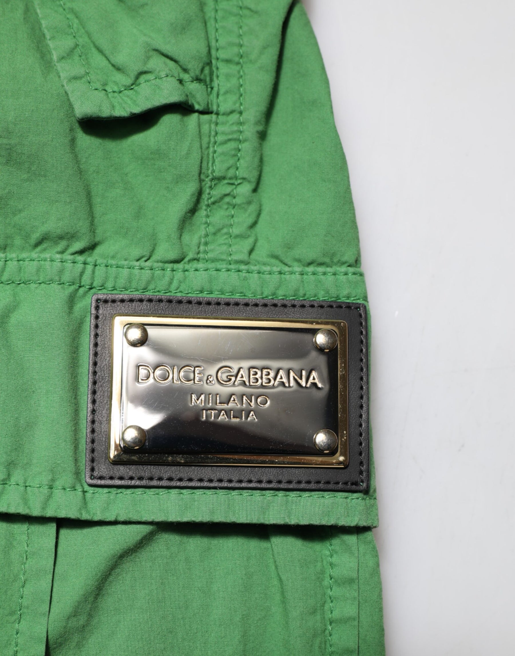 Dolce & Gabbana Green Cotton High Waist Cargo Trouser Pants | Regal Royce