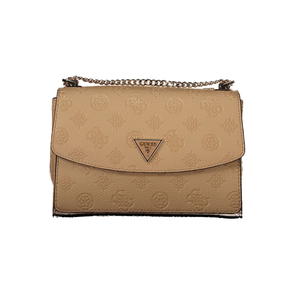 Guess Jeans Beige Polyurethane Women Handbag | Regal Royce