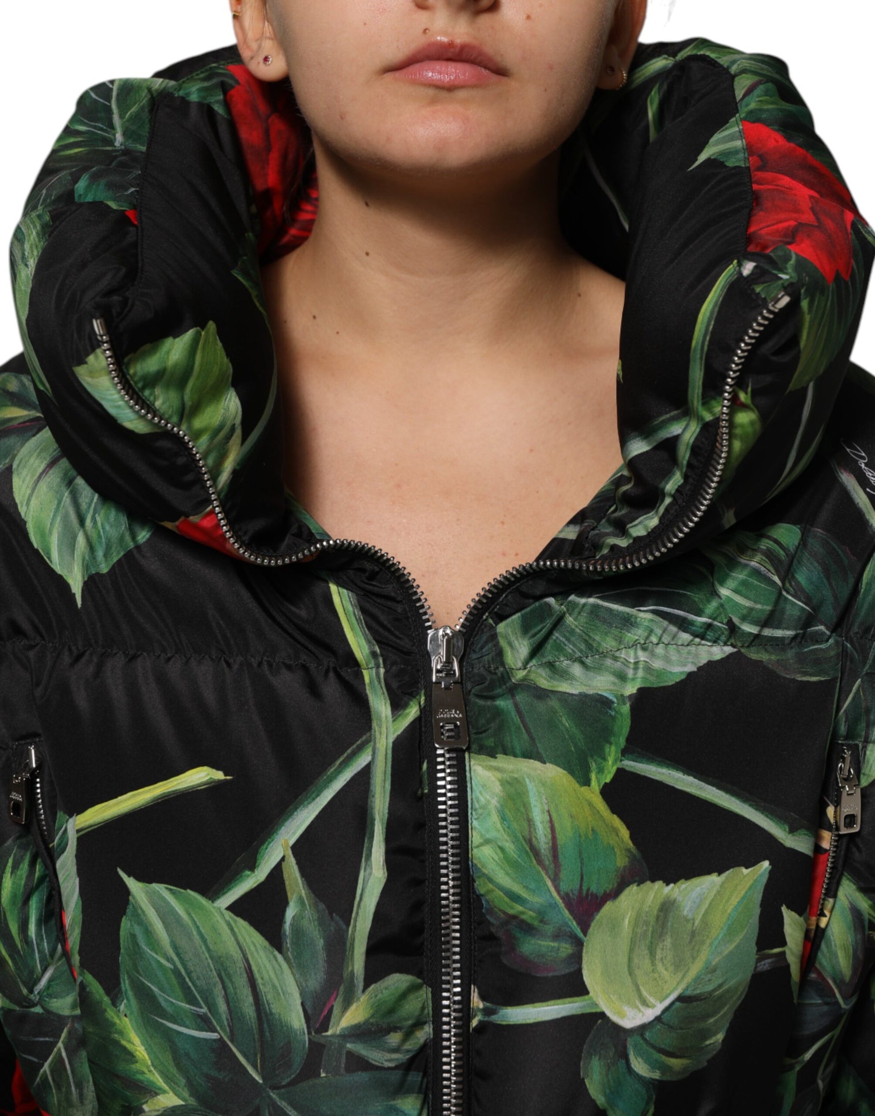 Dolce & Gabbana Multicolor Floral Puffer Coat Full Zip Jacket | Regal Royce