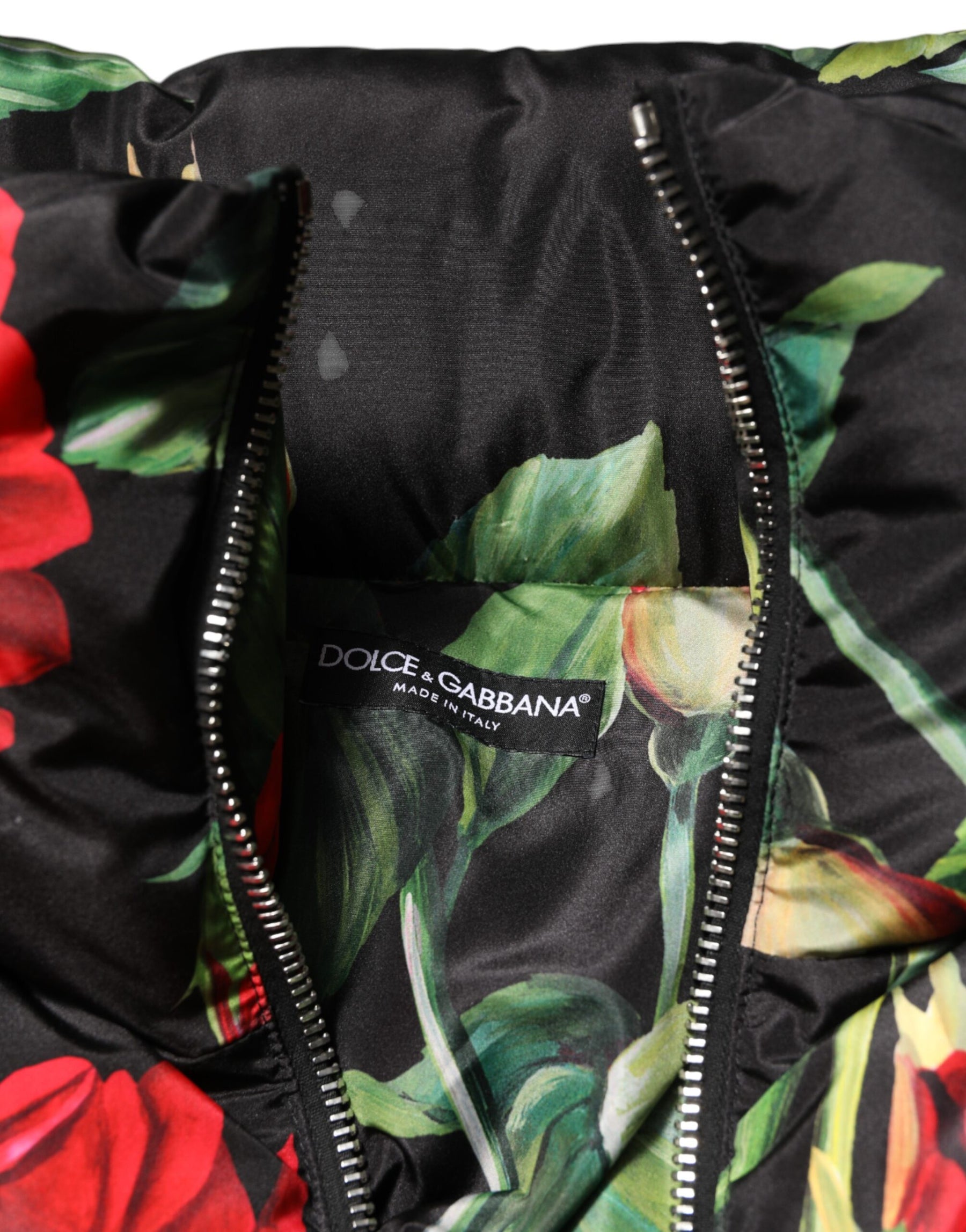 Dolce & Gabbana Multicolor Floral Puffer Coat Full Zip Jacket | Regal Royce